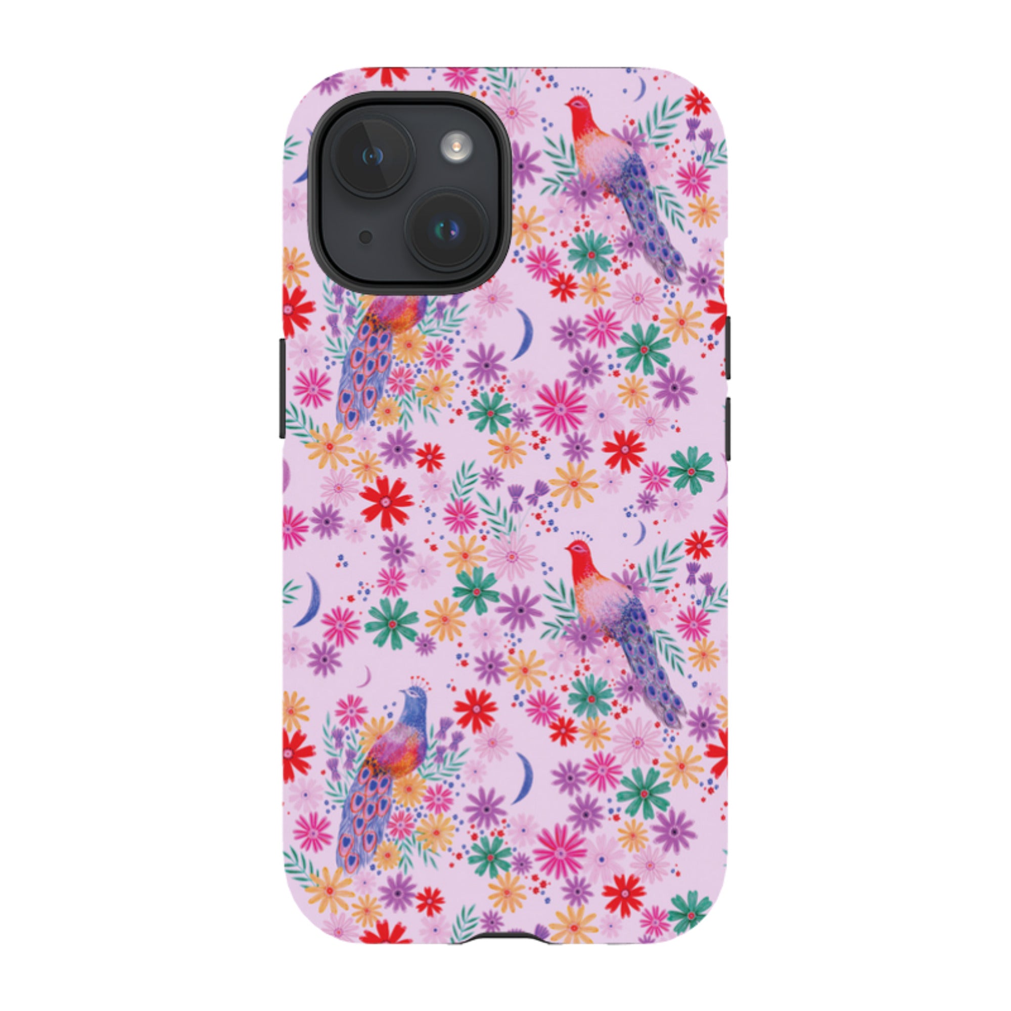 iPhone Tough Case - Peacock Pattern Lilac By Lee Foster Wilson
