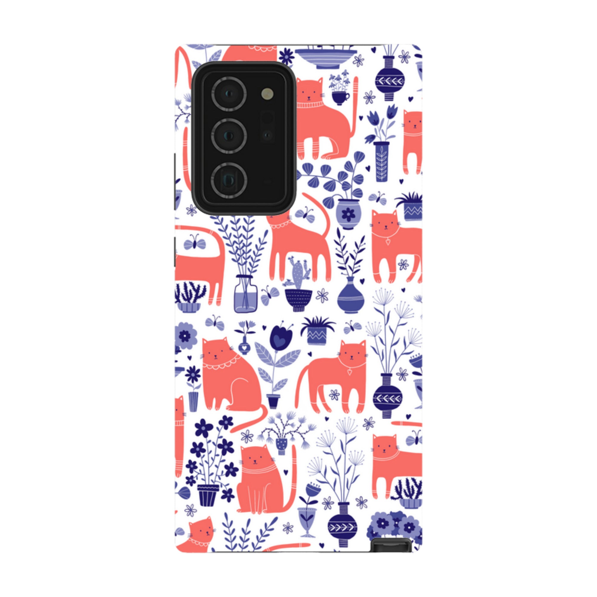 Samsung Tough Case - Coral Cats By Suzy Taylor