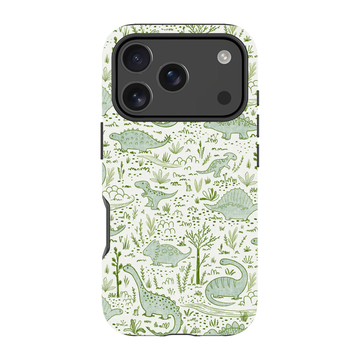 iPhone Tough Case - Dinosaur line green By Katherine Quinn