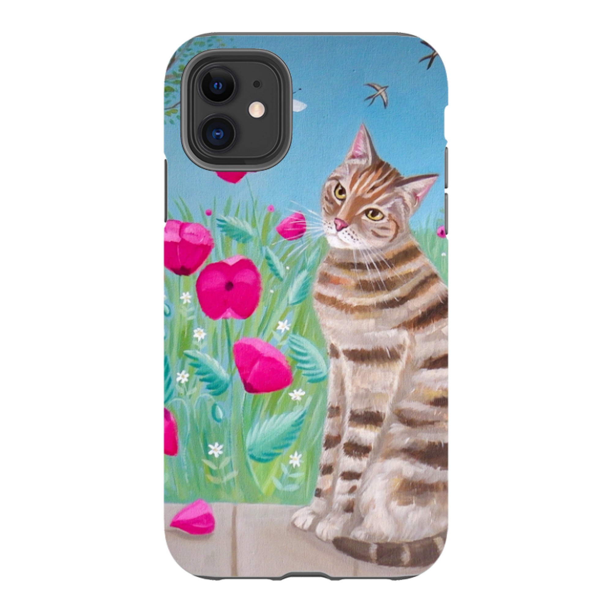 iPhone Tough Case - Cat Floral By Mary Stubberfield