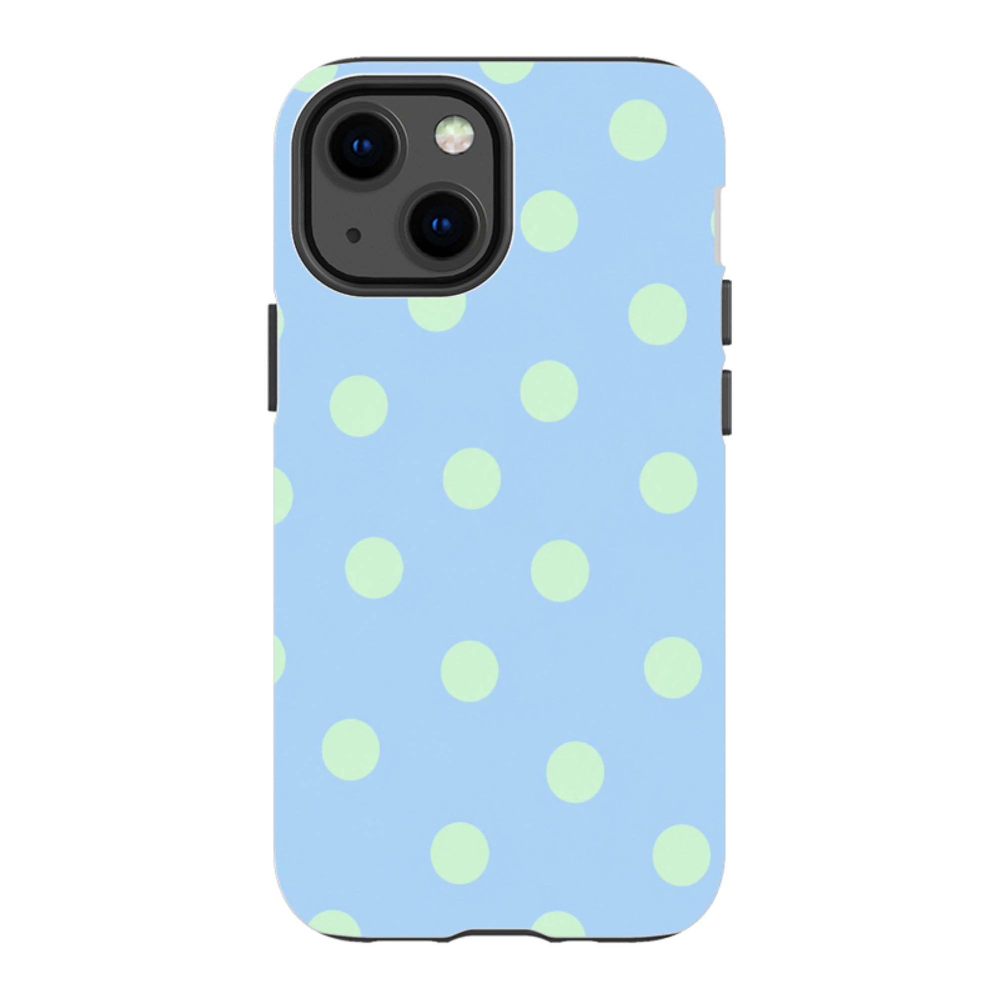 iPhone Tough Case - Sky Blue & Mint Green Polka Dot