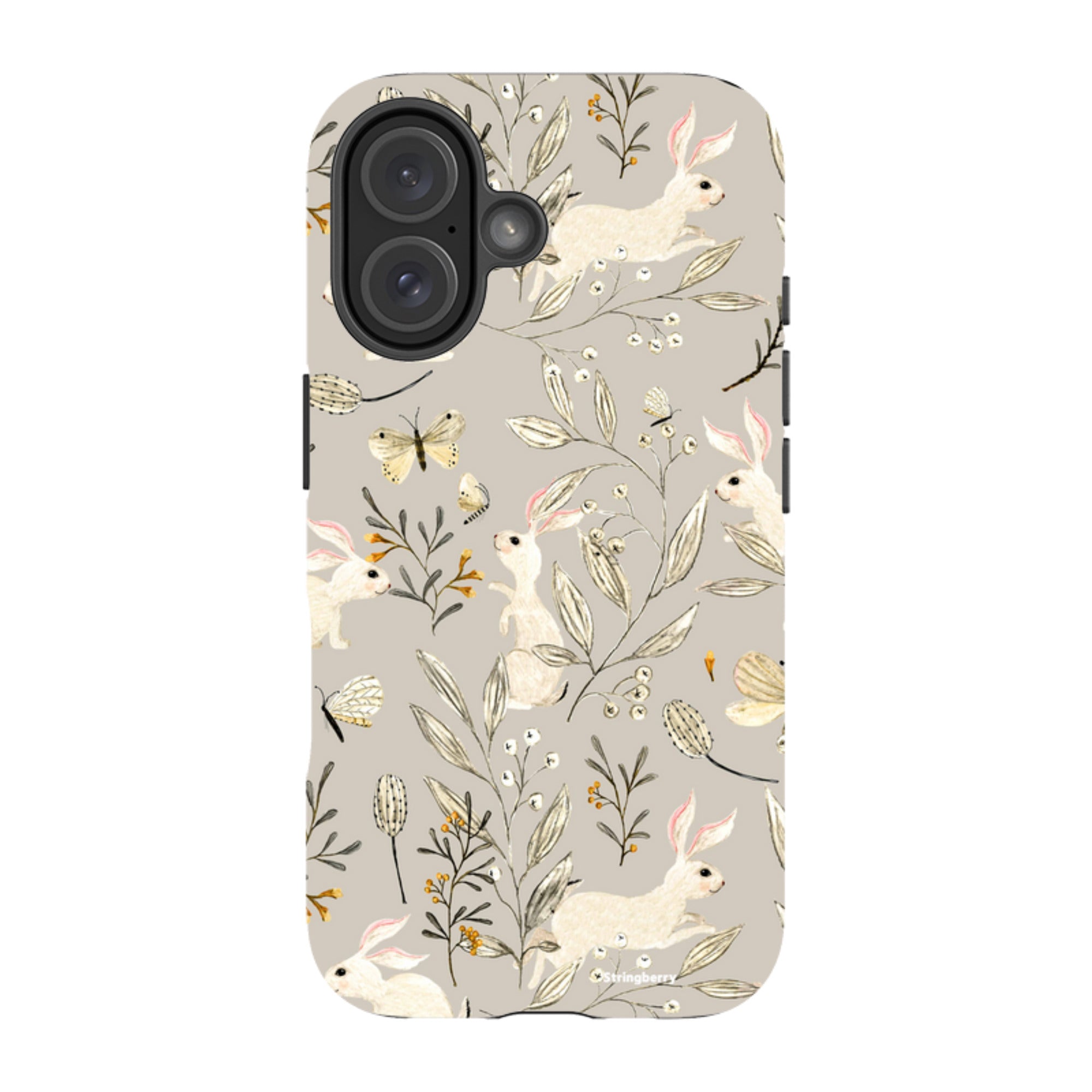 iPhone MagSafe Tough Case - Bunnies Grey By Katherine Quinn