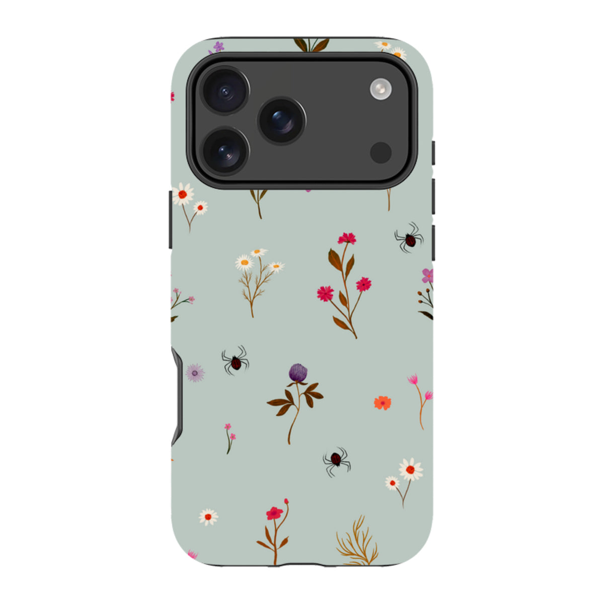 iPhone Tough Case - Florals and Spiders - Dusty Gourd By Katherine Quinn