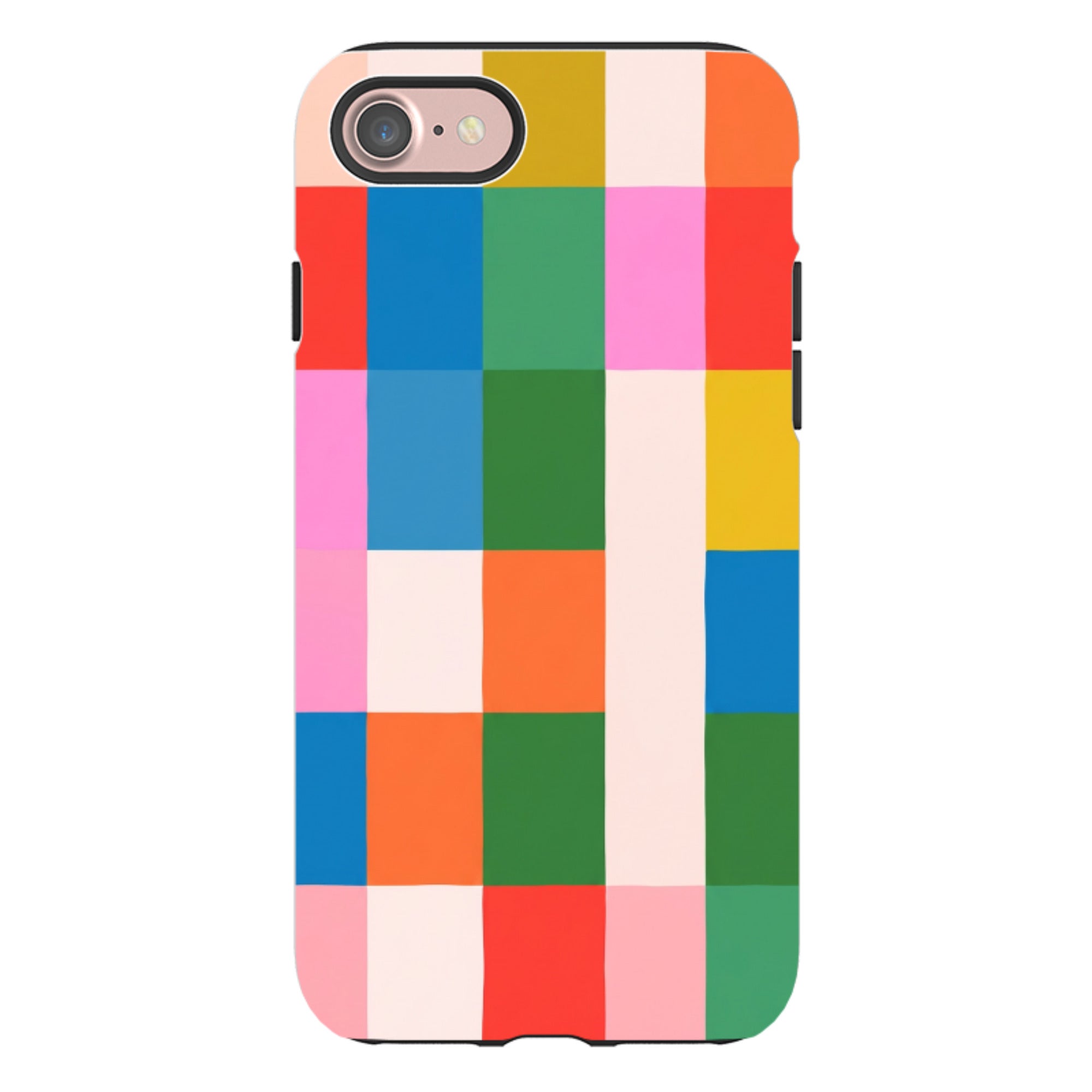 iPhone Tough Case - Multicolour Patchwork plaid