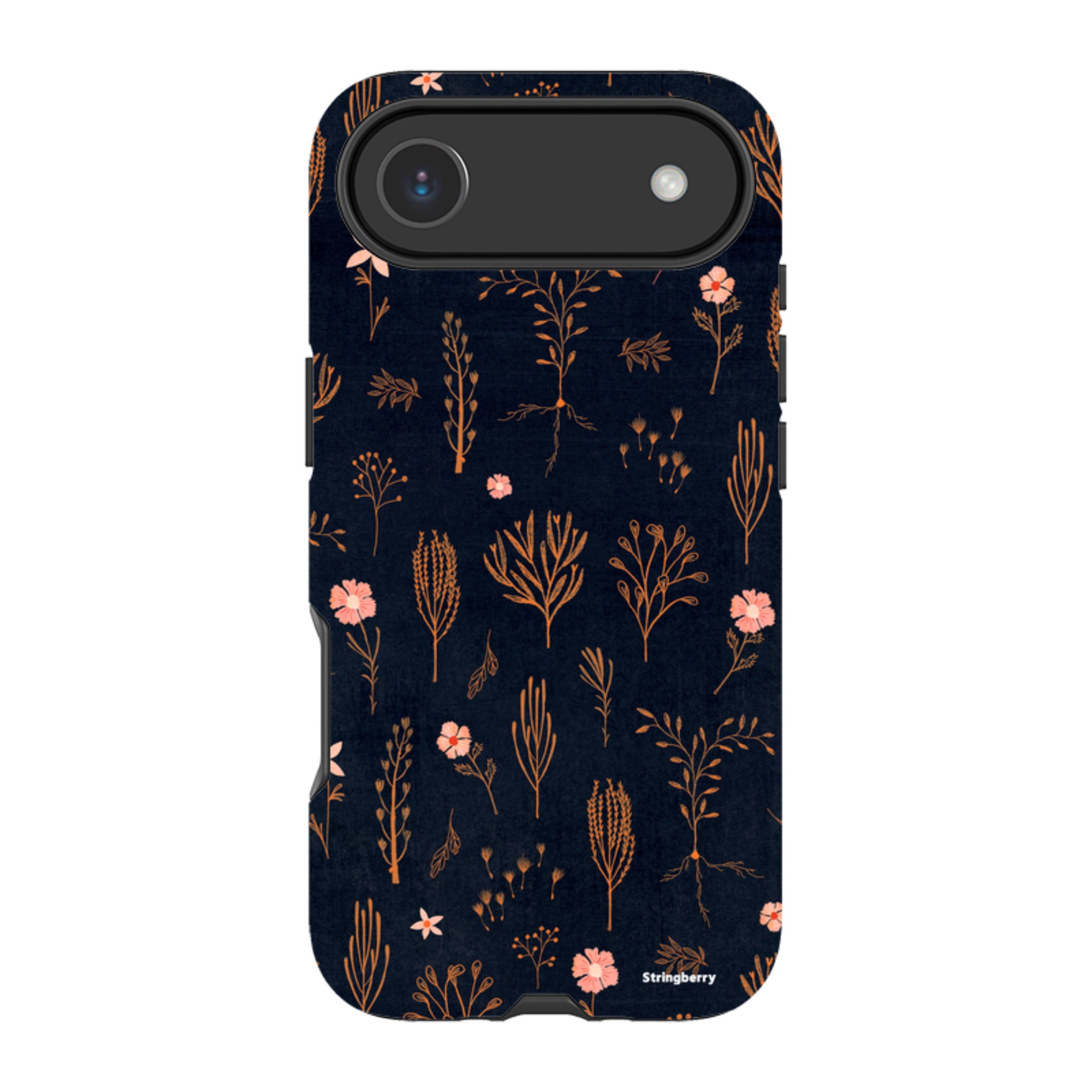 iPhone MagSafe Tough Case - Floral Light Orange and Pink By Katherine Quinn