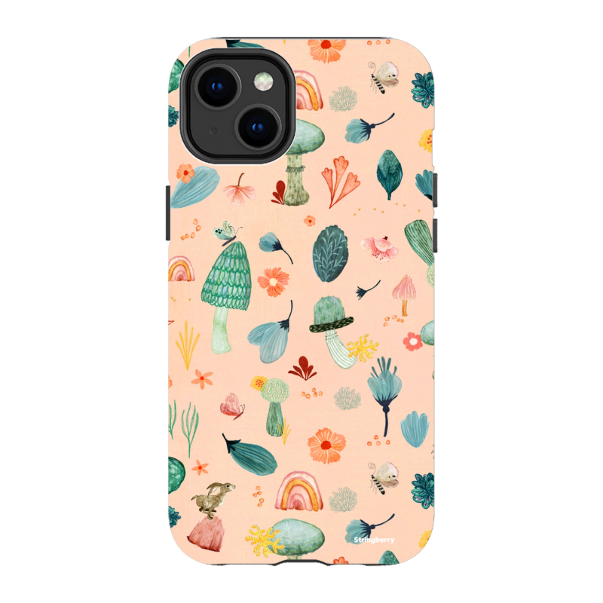 iPhone Tough Case - Mushroom World Pink By Katherine Quinn