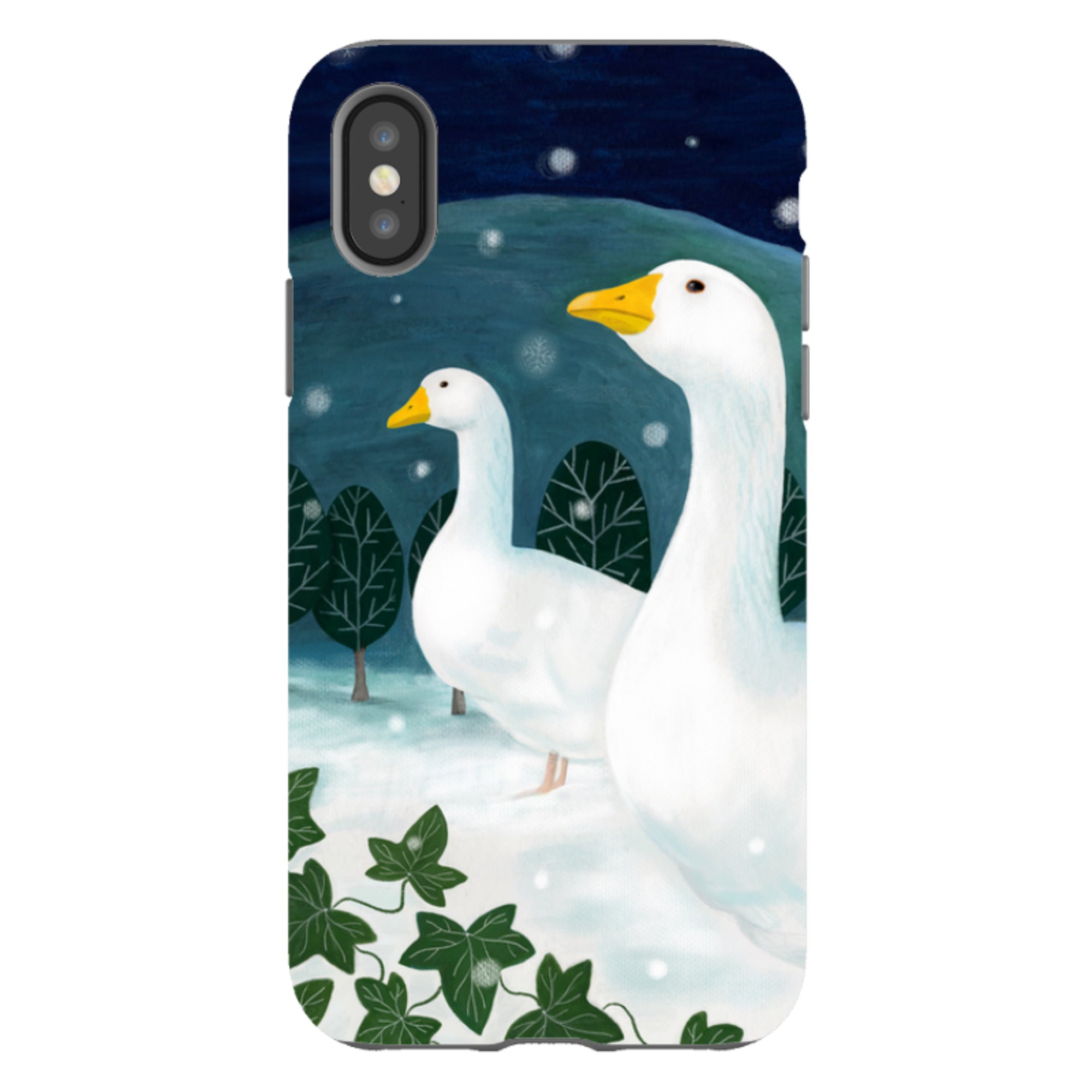 iPhone Tough Case - Winter Geese By Bex Parkin