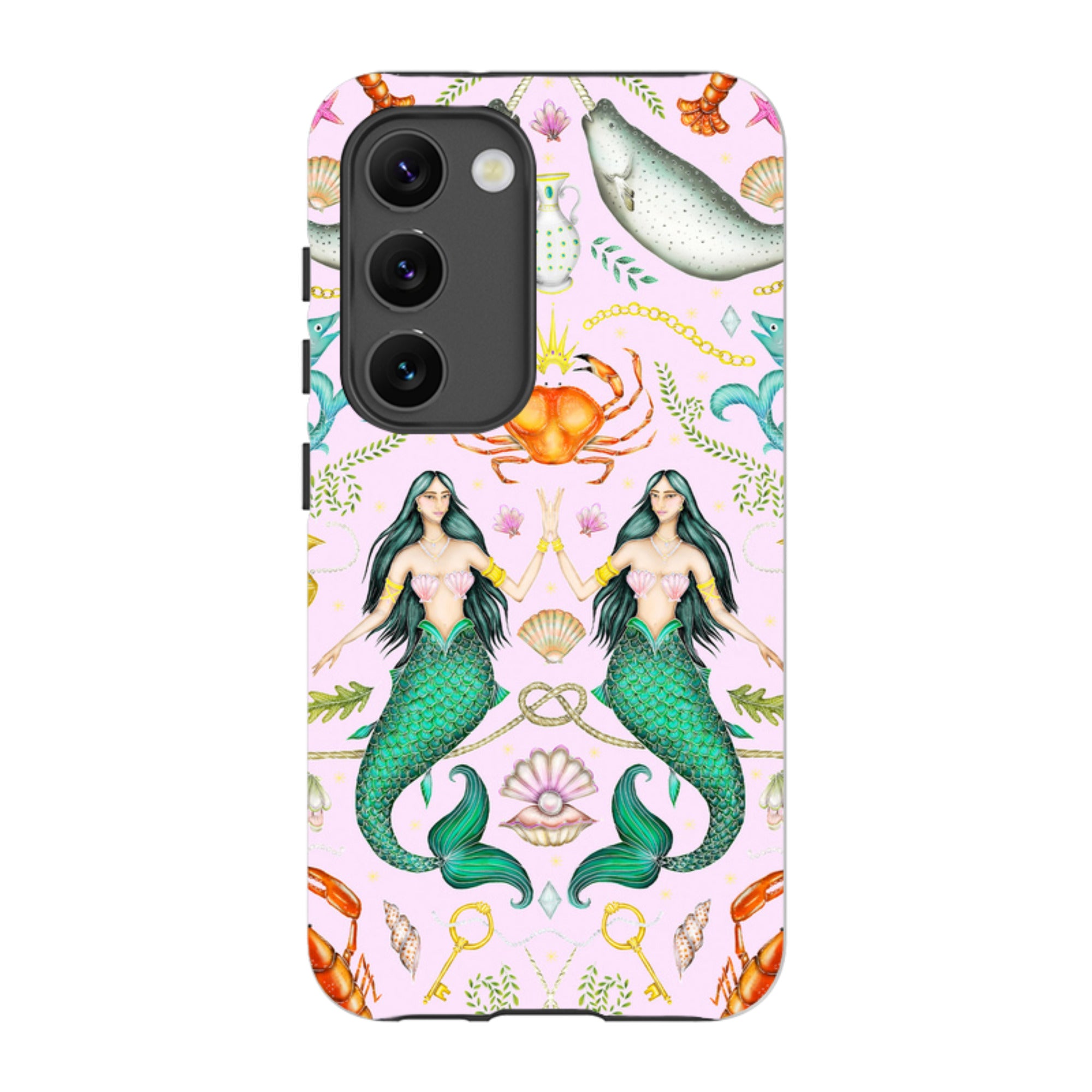 Samsung Tough Case - Tritons Treasure Pink By Catherine Rowe