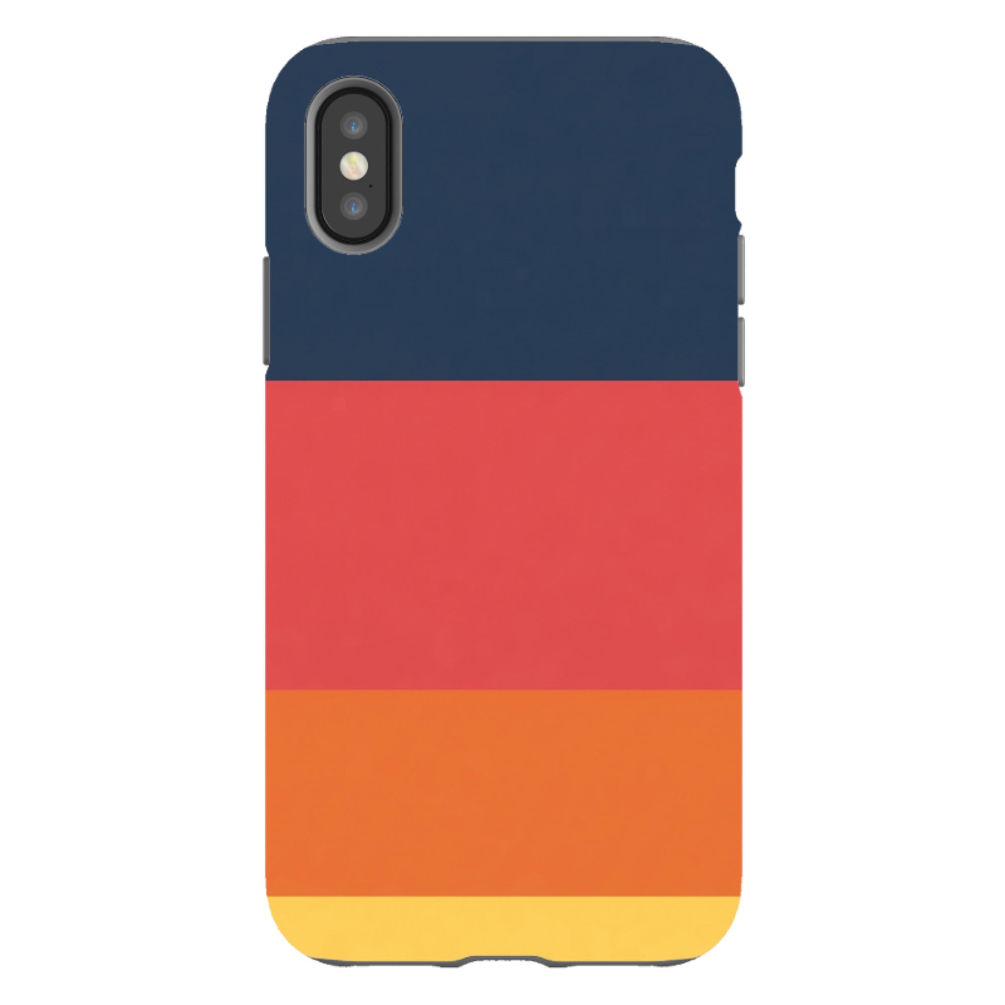 iPhone Tough Case - Navy Blue & Orange Gingham