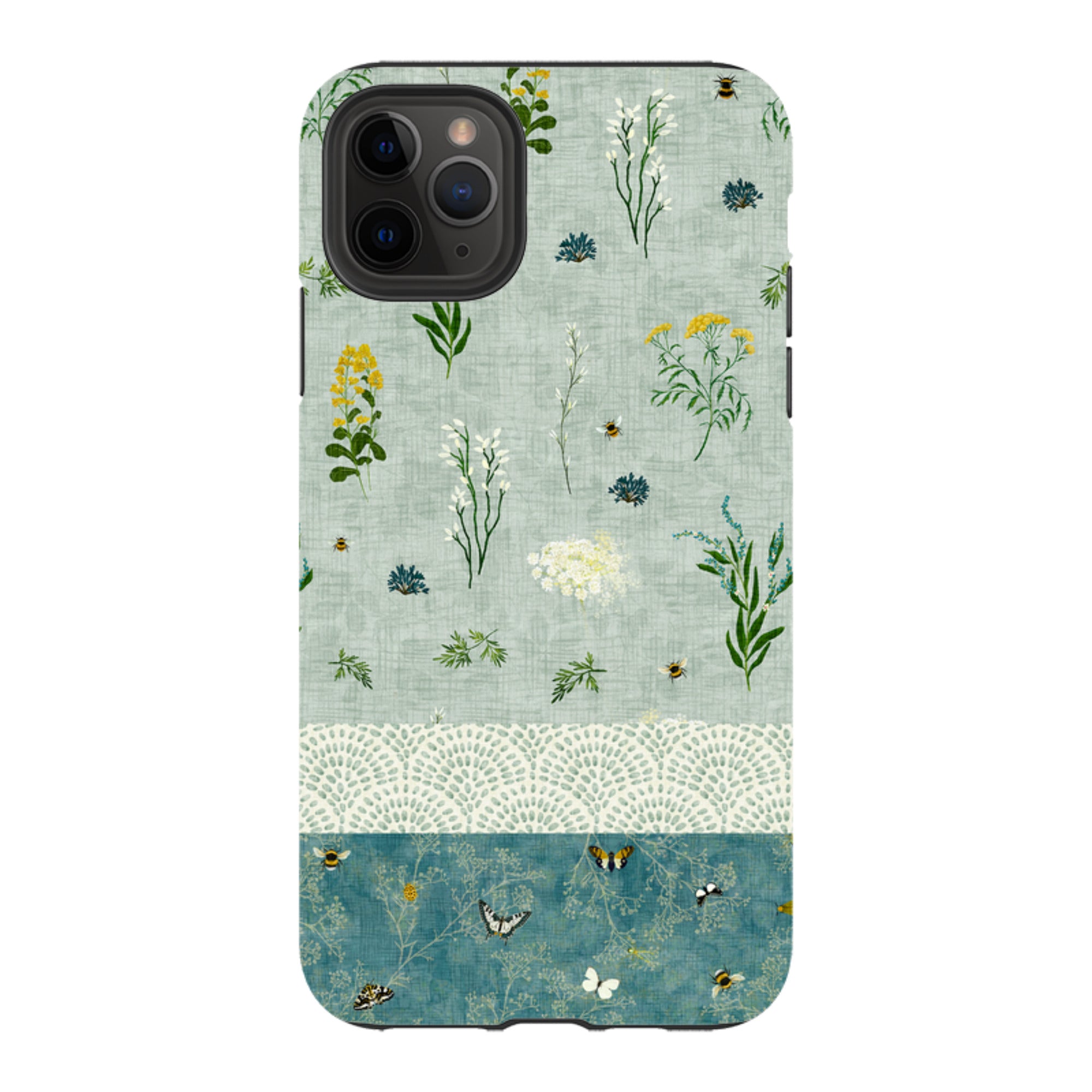 iPhone Tough Case - Song Bird Florals and Bees 2 By Katherine Quinn