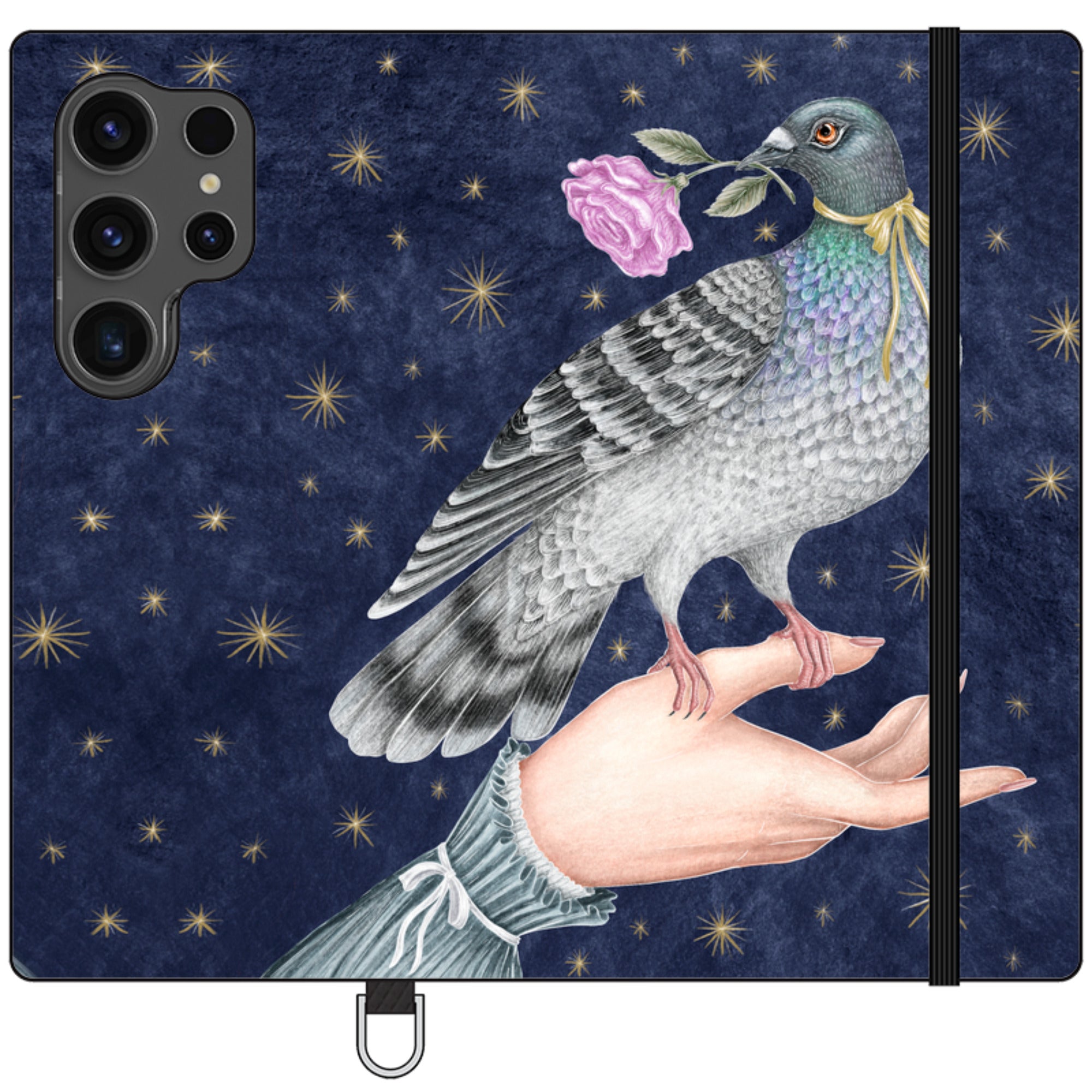 Pigeon With Rose Wallet Case By Catherine Rowe