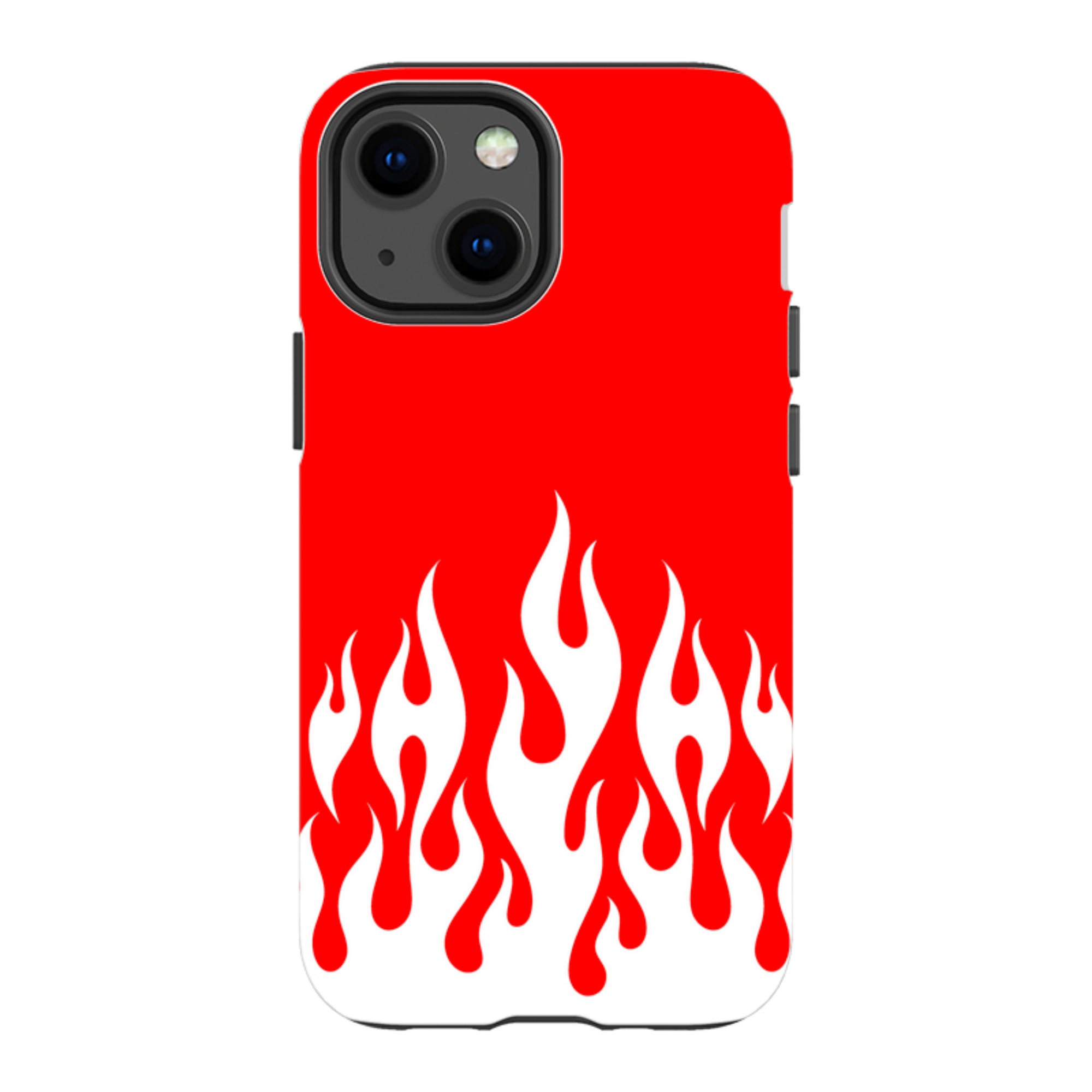 iPhone Tough Case - White Flames Red