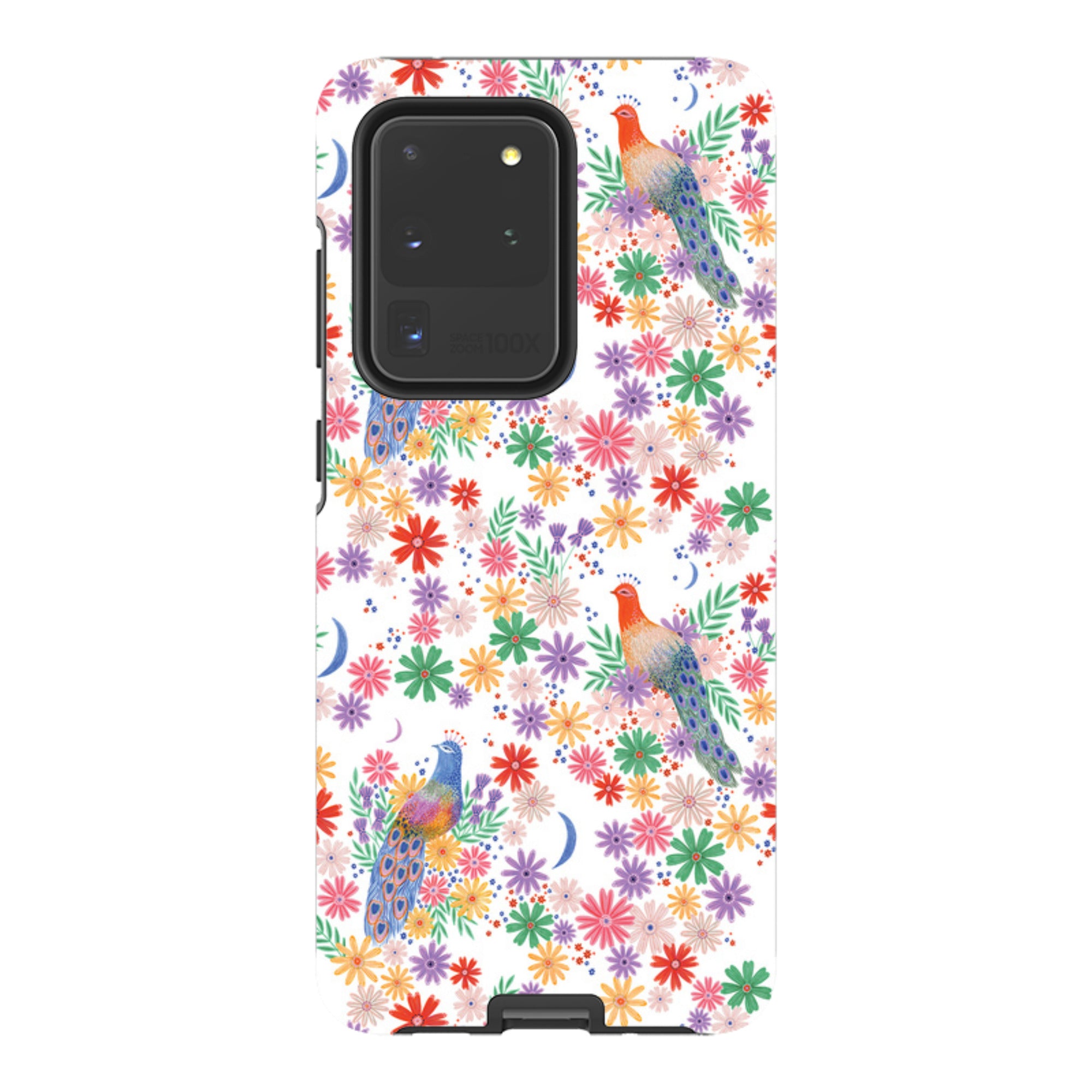 Samsung Tough Case - Peacock Pattern White By Lee Foster Wilson