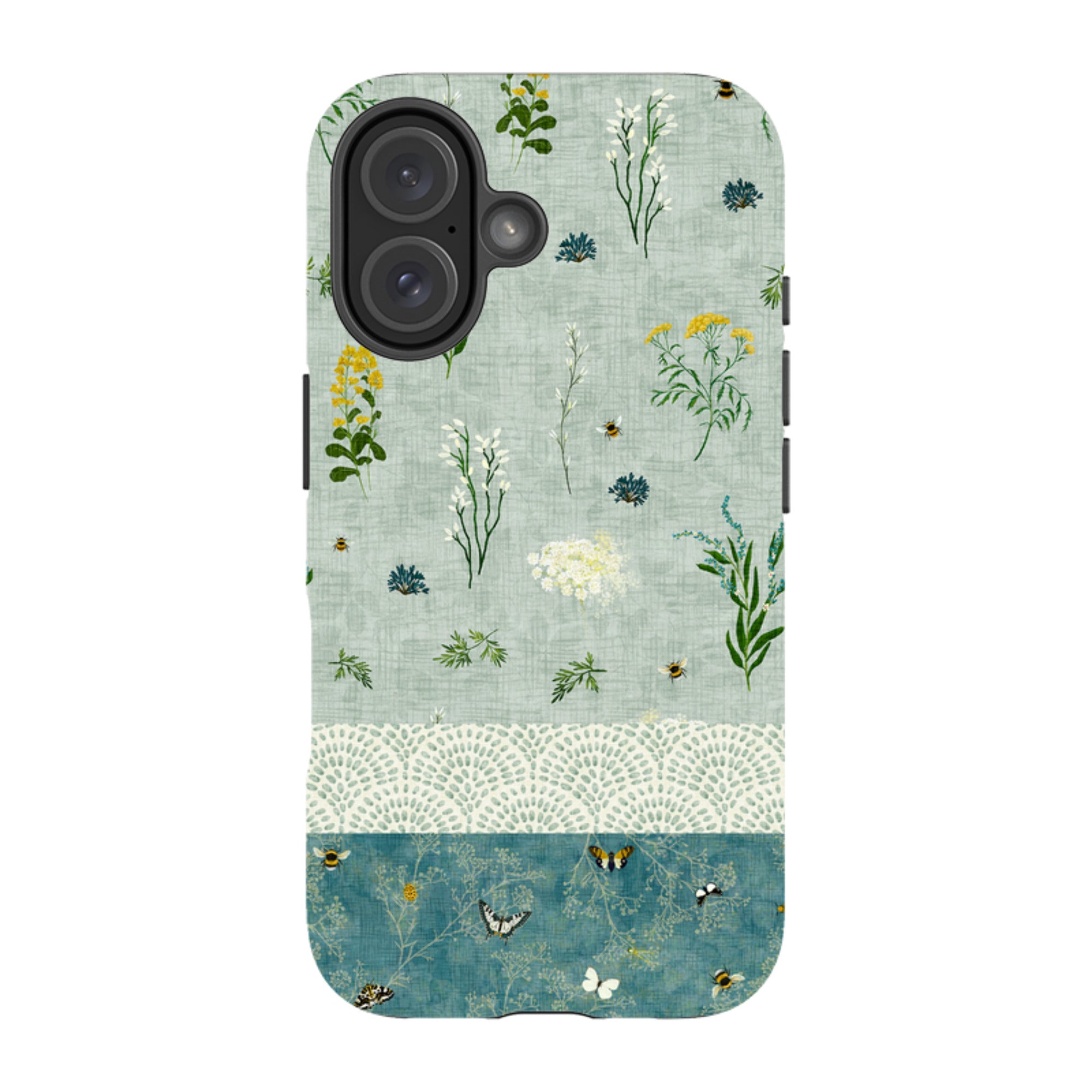 iPhone Tough Case - Song Bird Florals and Bees 2 By Katherine Quinn