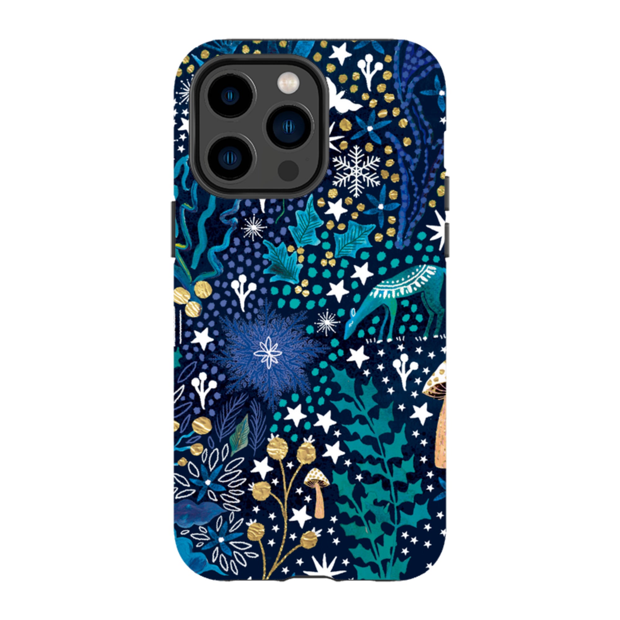 iPhone MagSafe Tough Case - Winter Flowers Teal By Emma Frances Grant