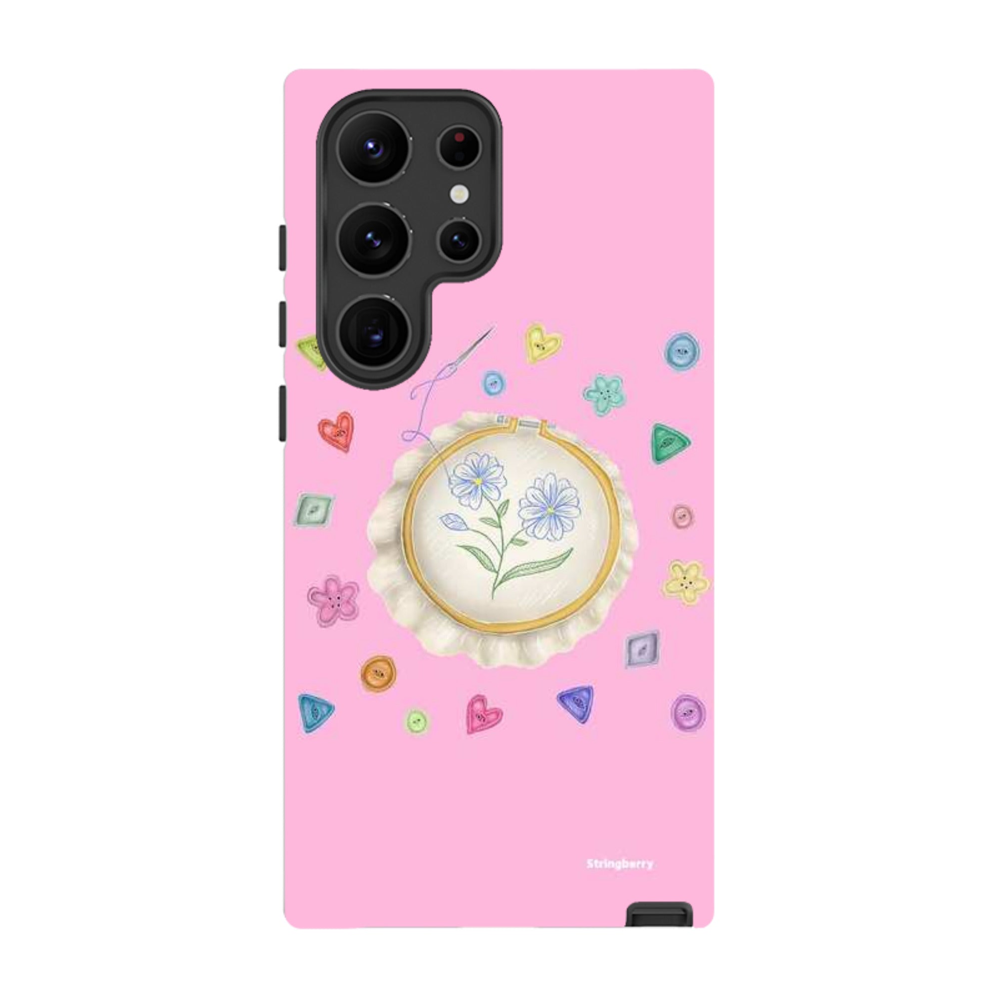 Samsung Tough Case - Flower Buttons Needlework By Catherine Rowe