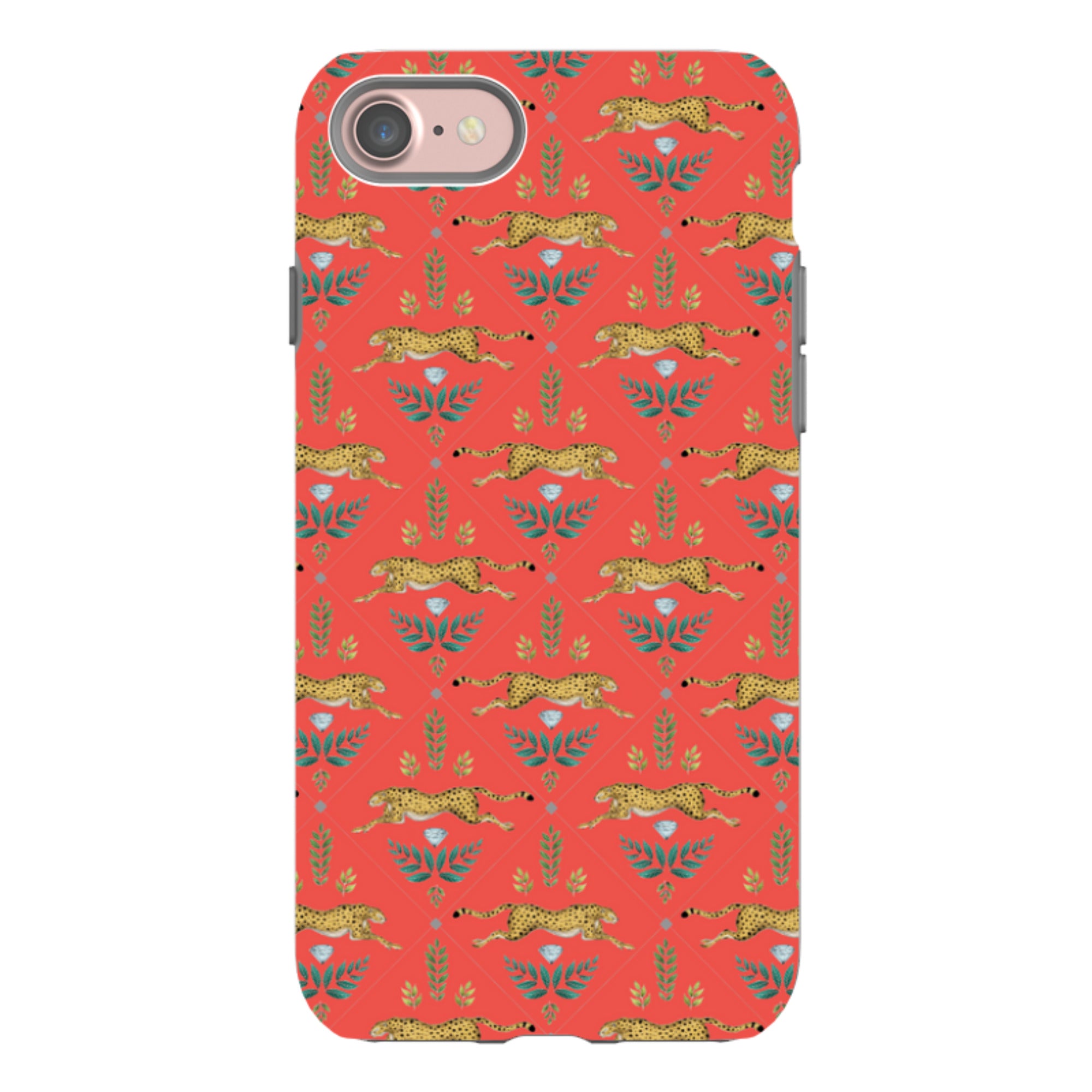 iPhone Tough Case - Cheetah Red By Catherine Rowe