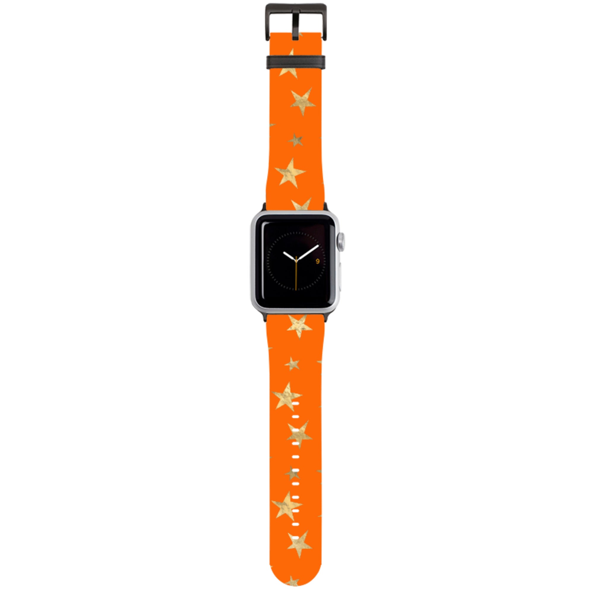 Orange and Gold Stars Apple Watch Strap