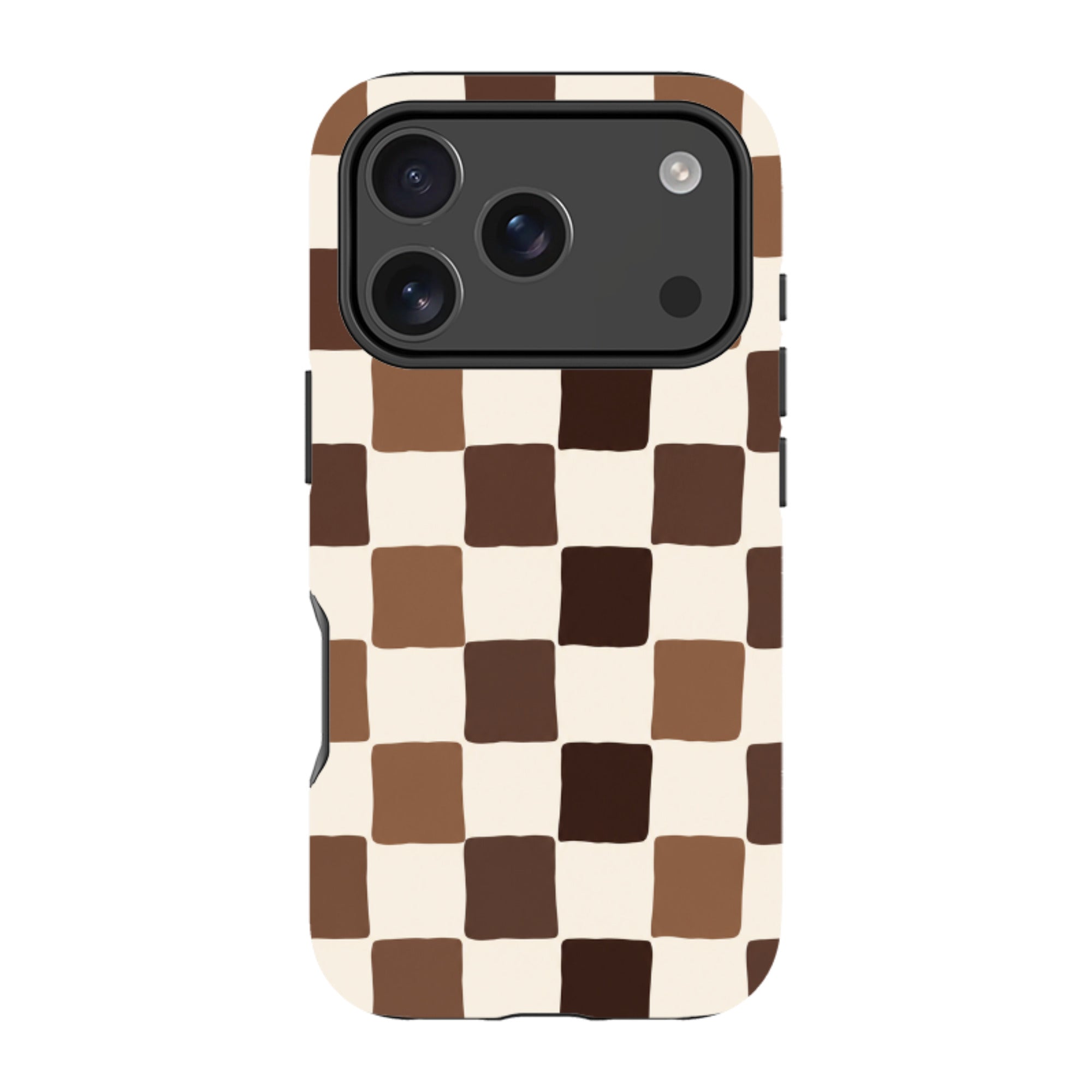 iPhone MagSafe Tough Case - Brown Checkerboard