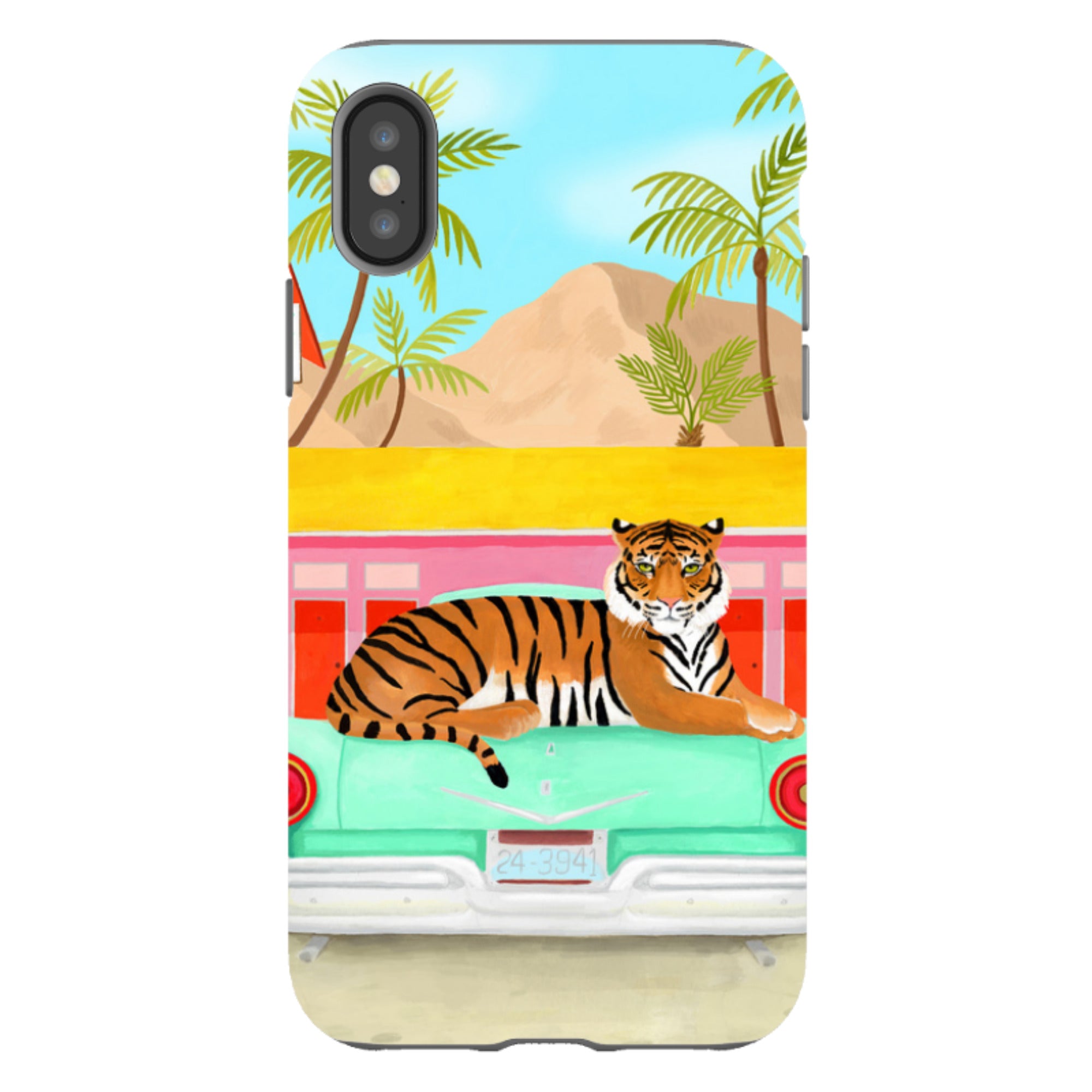 iPhone Tough Case - Palm Motel Tiger By Bex Parkin