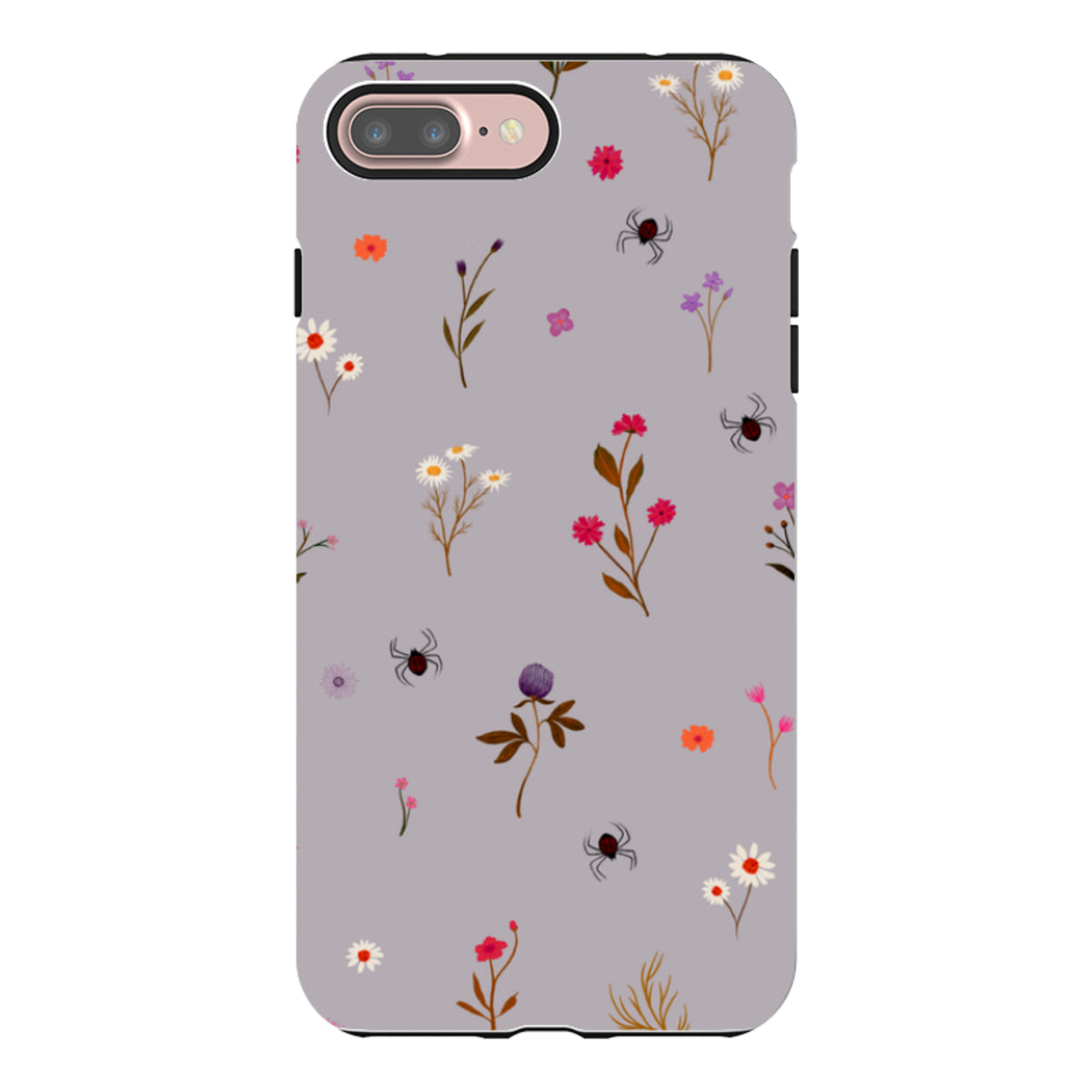 iPhone Tough Case - Florals and Spiders - Mauve By Katherine Quinn