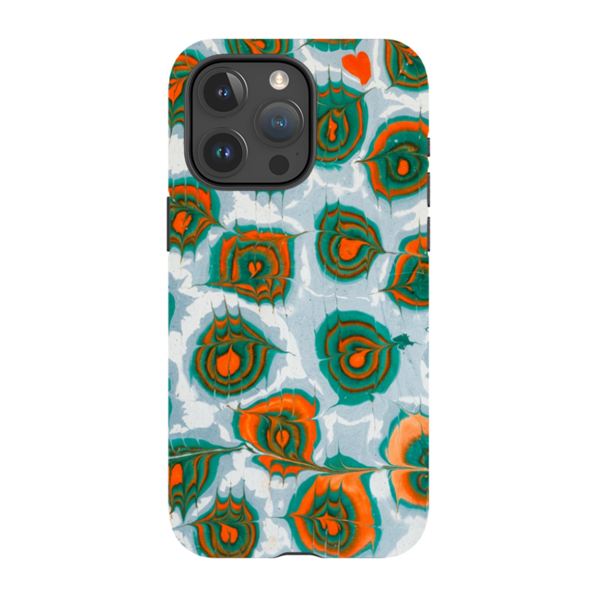 iPhone Tough Case - Teal & Orange Marble