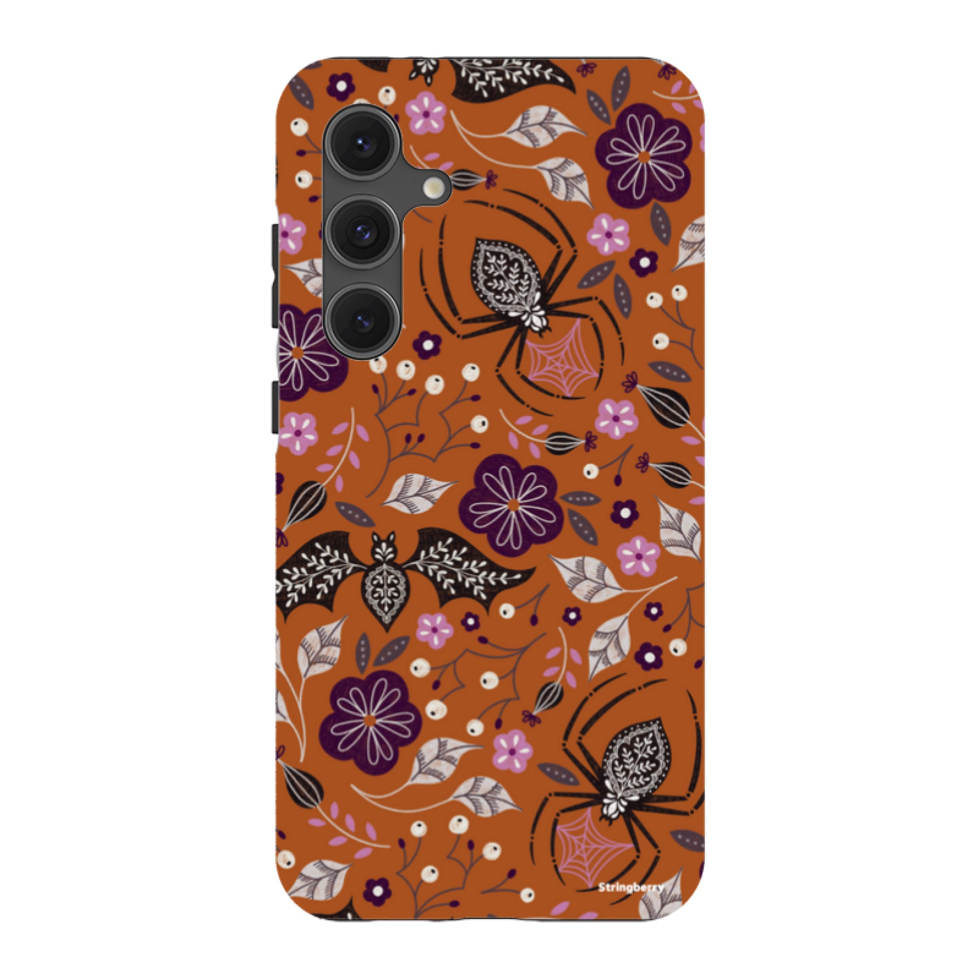 Samsung Tough Case - SpiderBat Pattern Orange By Jenny Zemanek