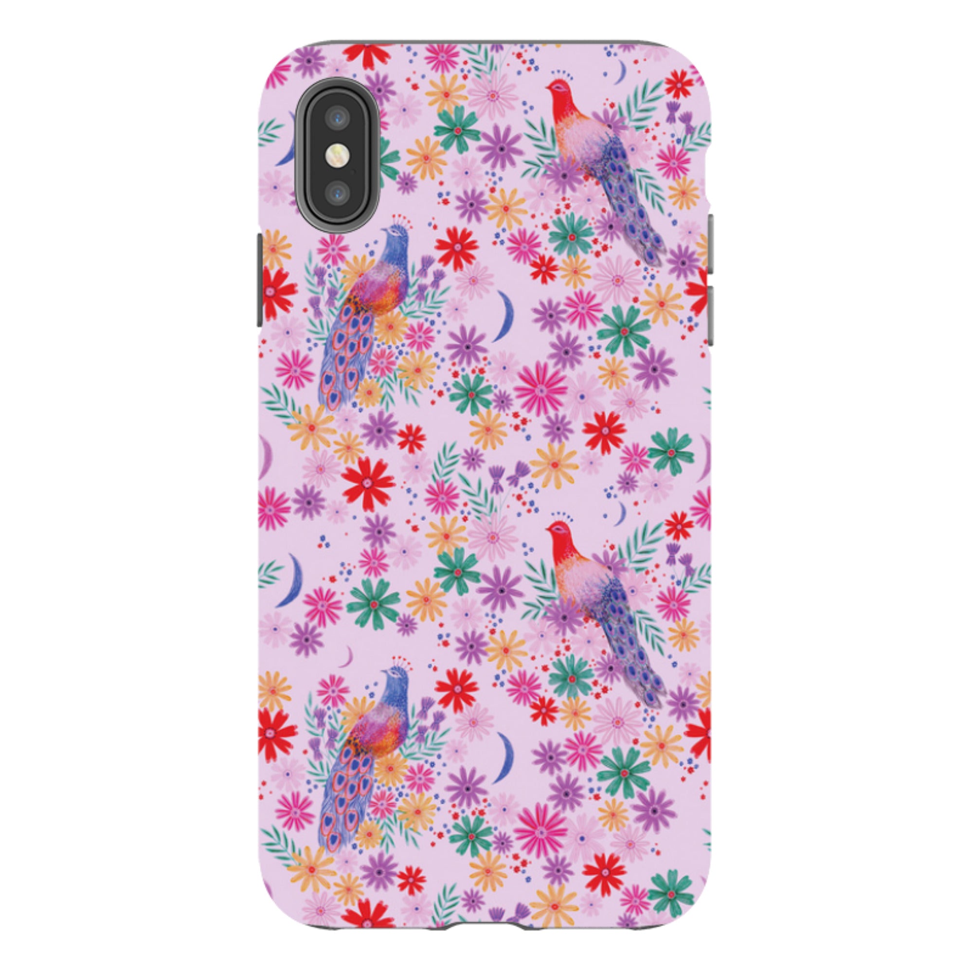 iPhone Tough Case - Peacock Pattern Lilac By Lee Foster Wilson