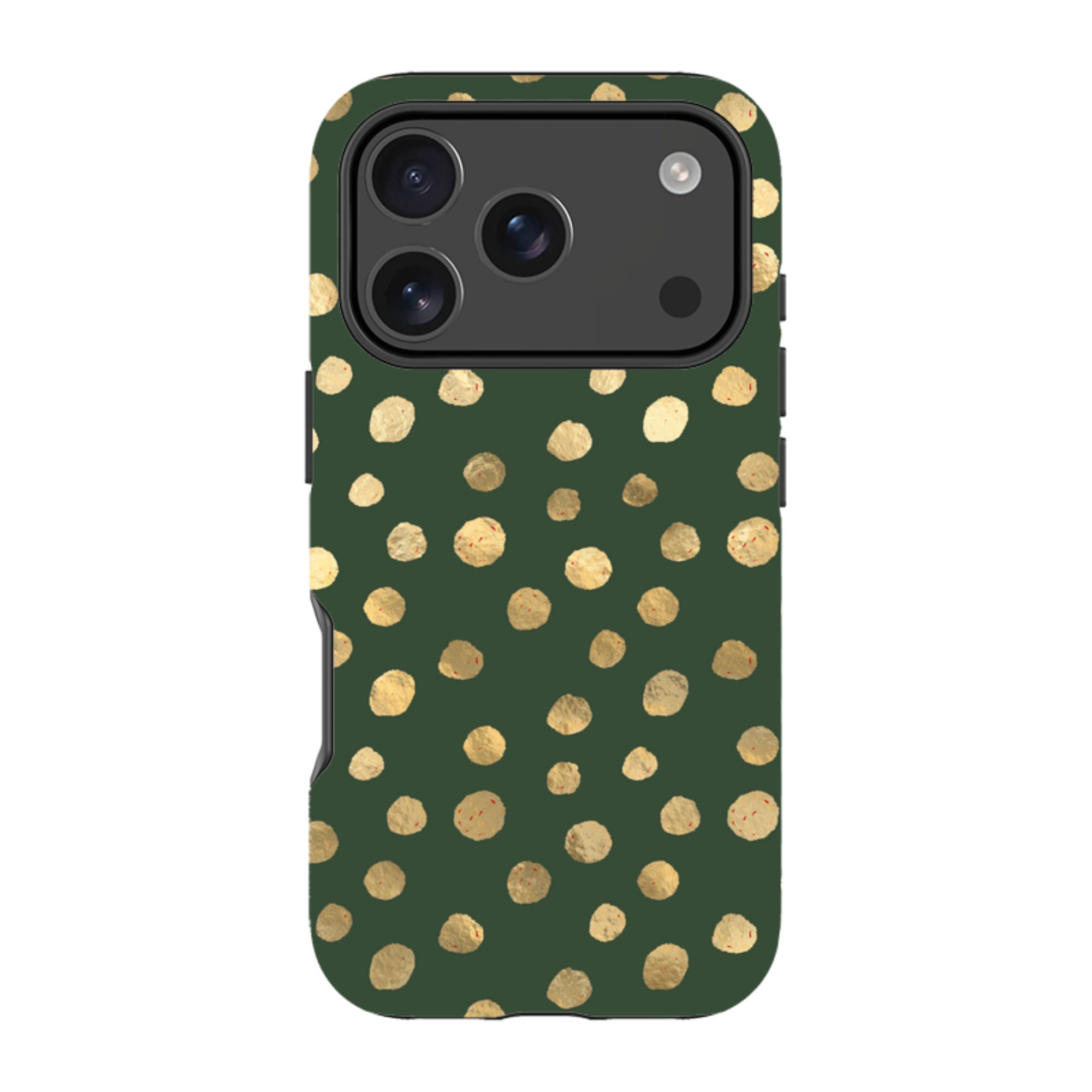 iPhone MagSafe Tough Case -  Green and Gold Dots
