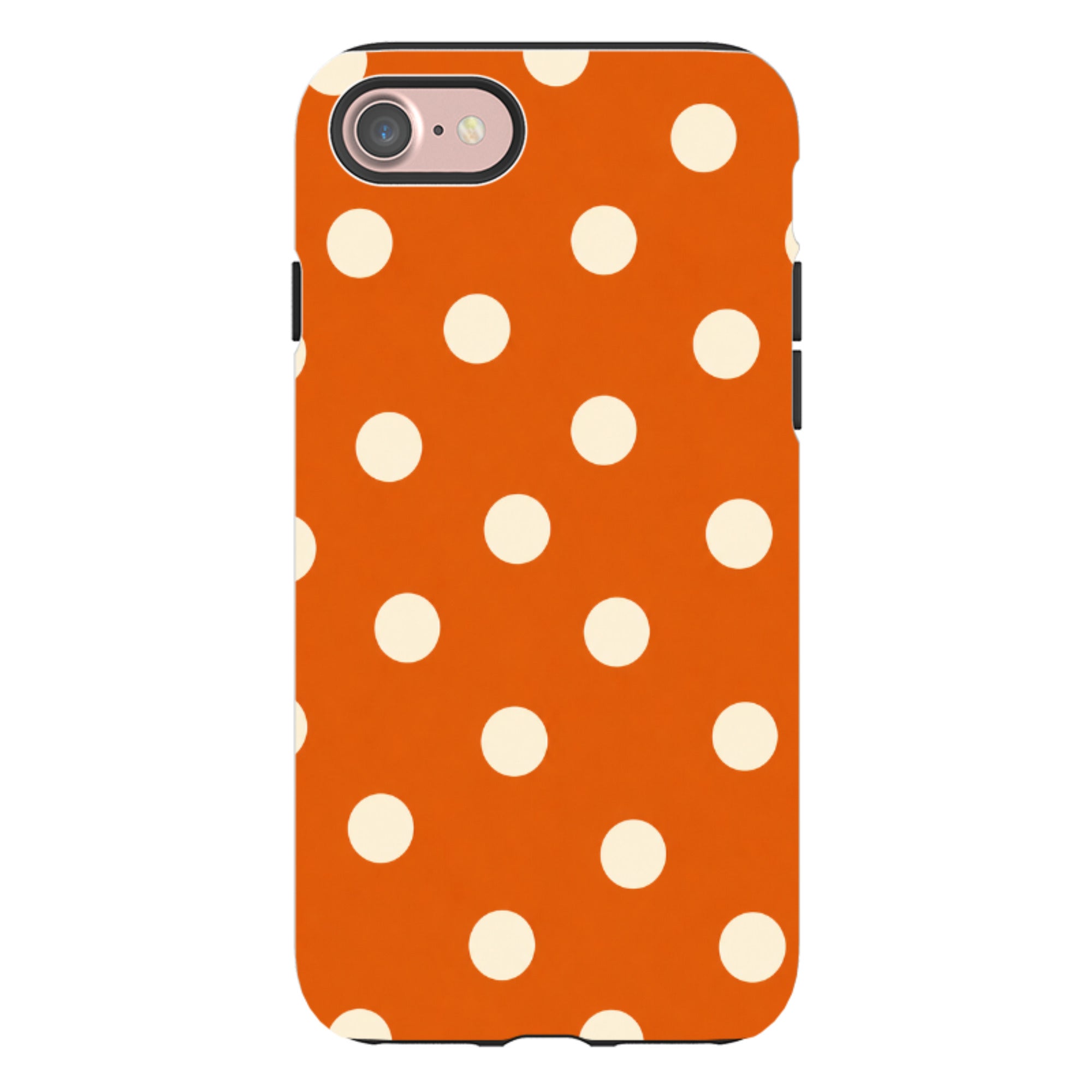 iPhone Tough Case - Orange & Cream Polka Dot