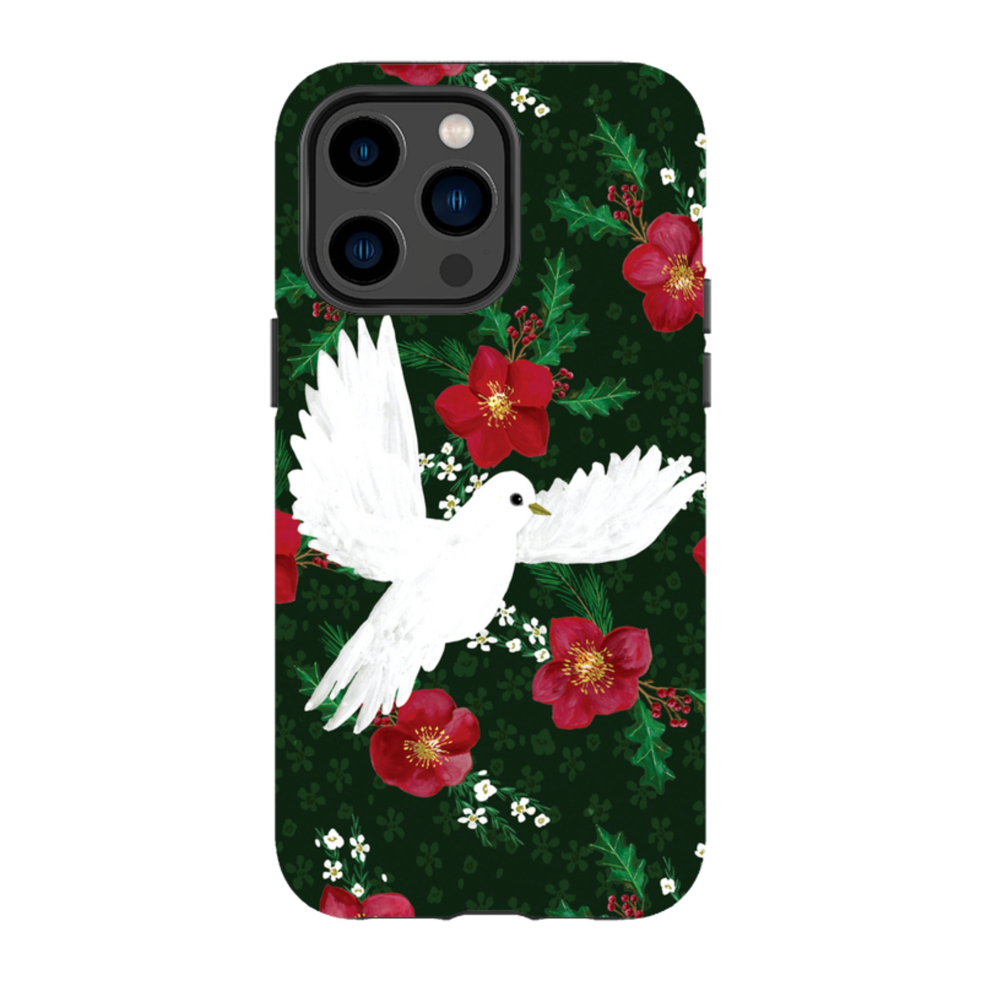 iPhone Tough Case - Dove and Floral By Abby Jacobs