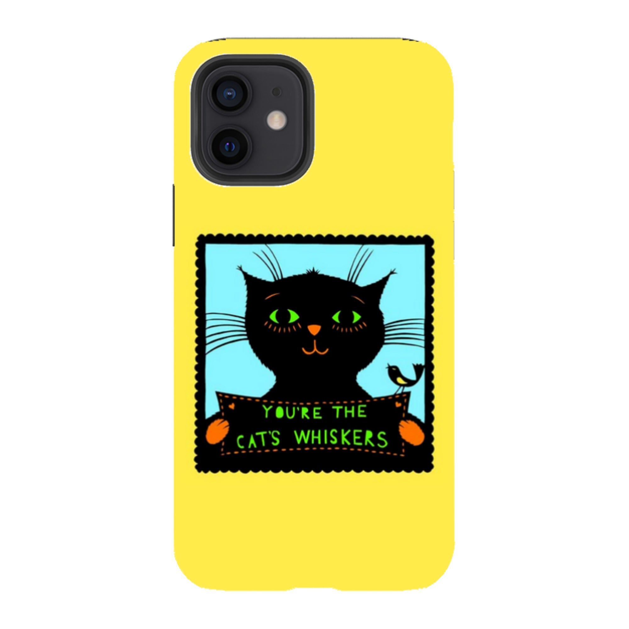 iPhone Tough Case - Cats Whiskers Yellow By Suzy Taylor