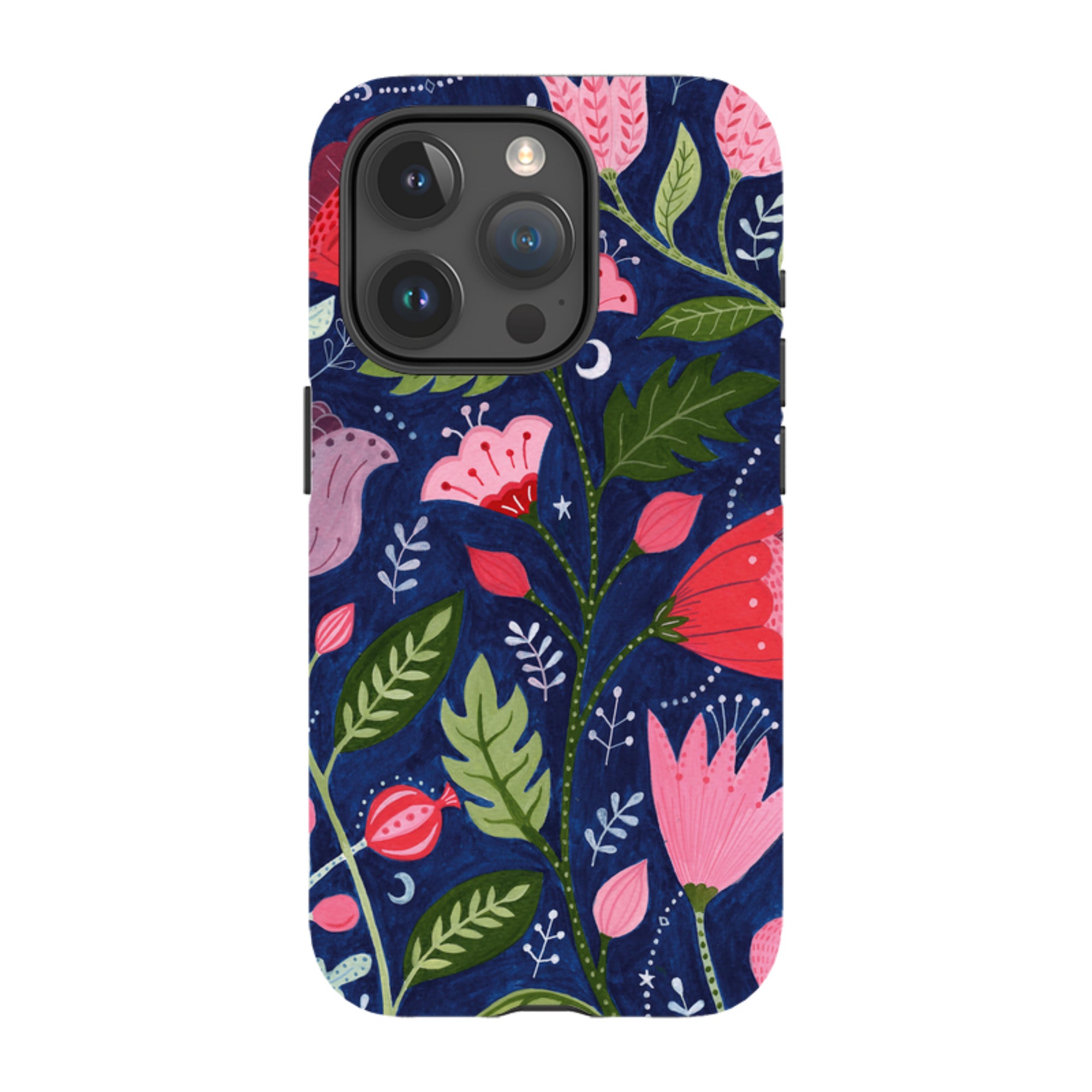 iPhone Tough Case - Flowers On Blue By Bex Parkin