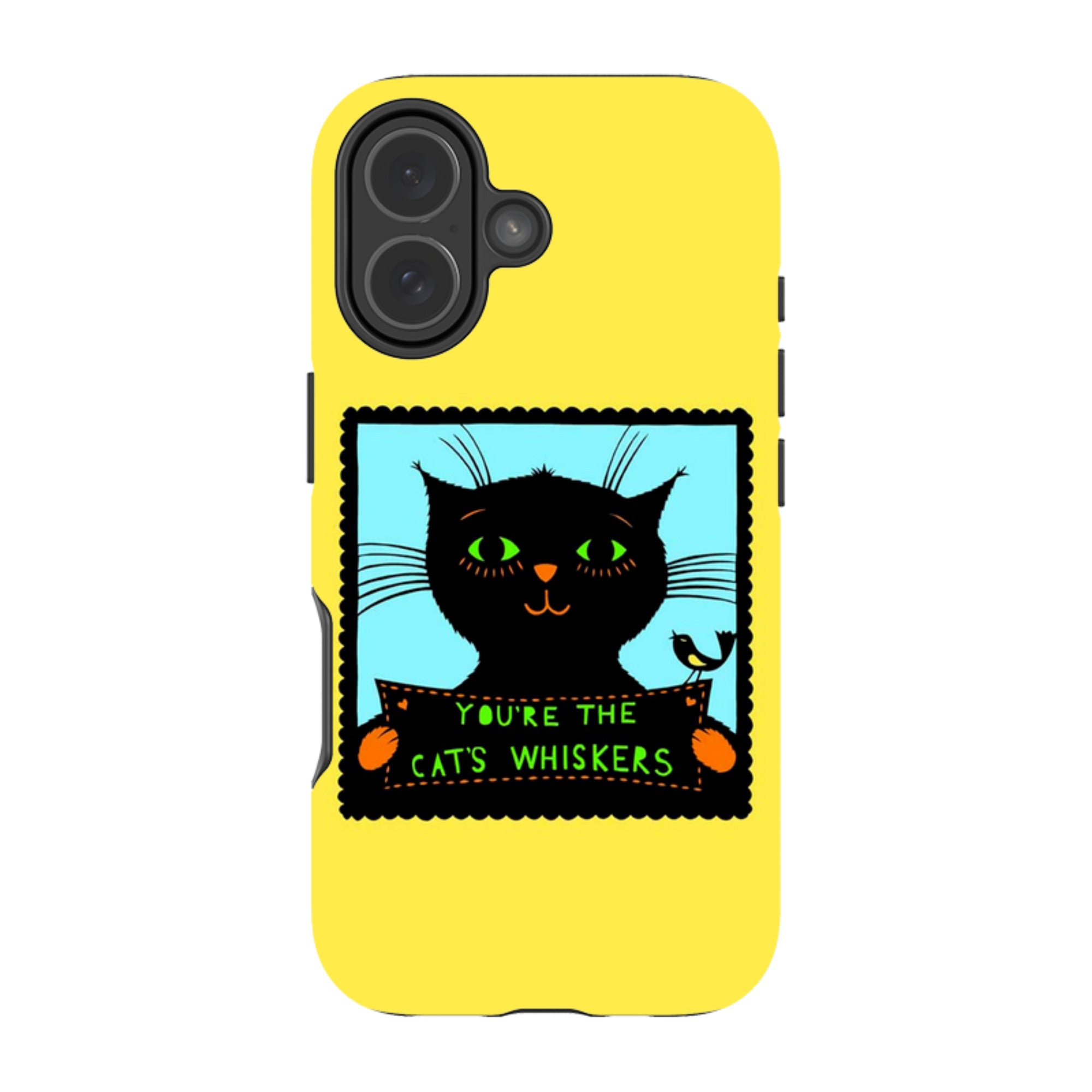 iPhone Tough Case - Cats Whiskers Yellow By Suzy Taylor