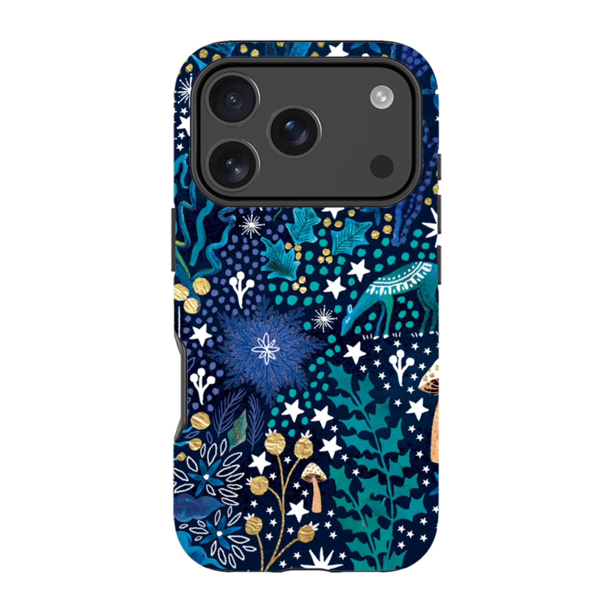 iPhone MagSafe Tough Case - Winter Flowers Teal By Emma Frances Grant