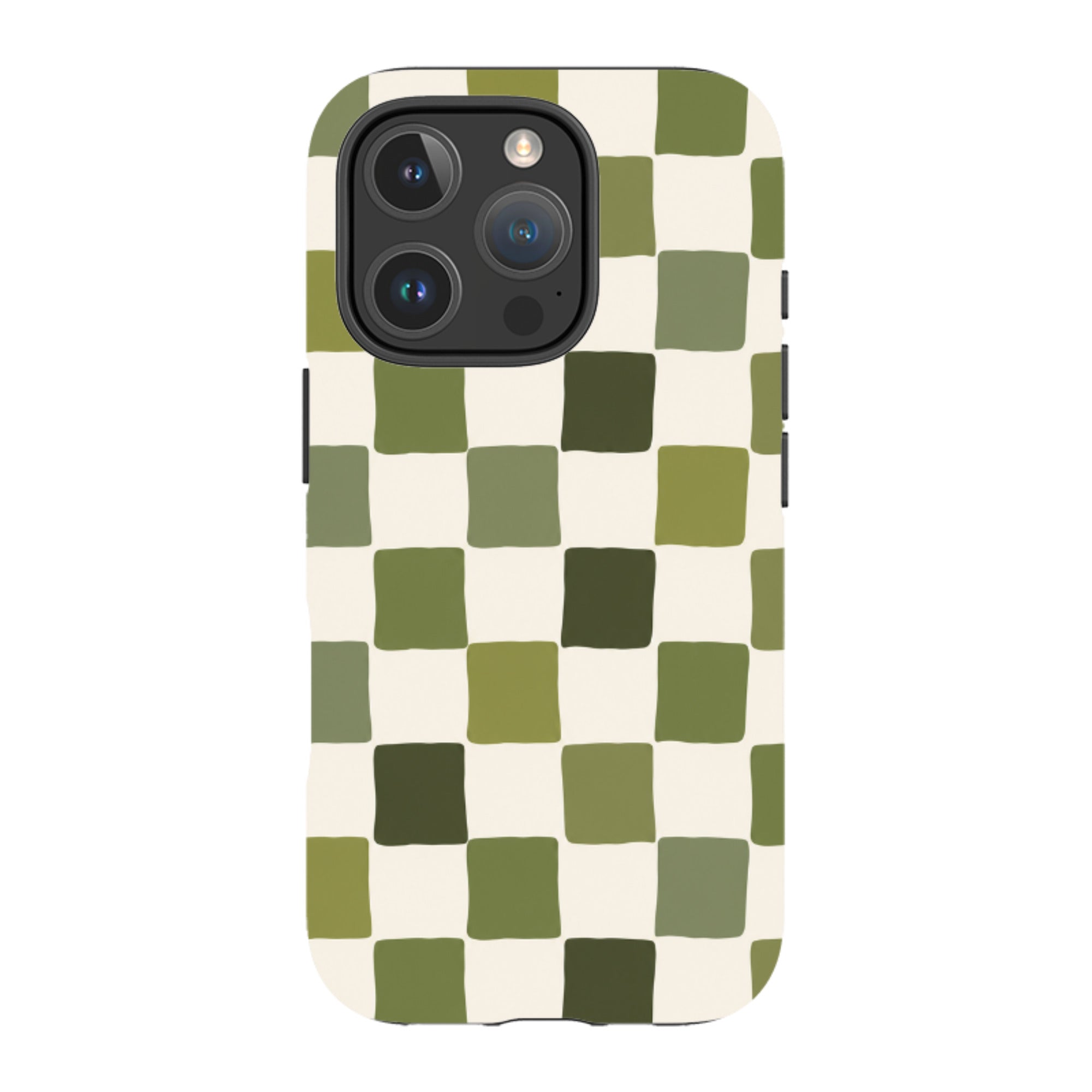 iPhone Tough Case - Green Checkerboard