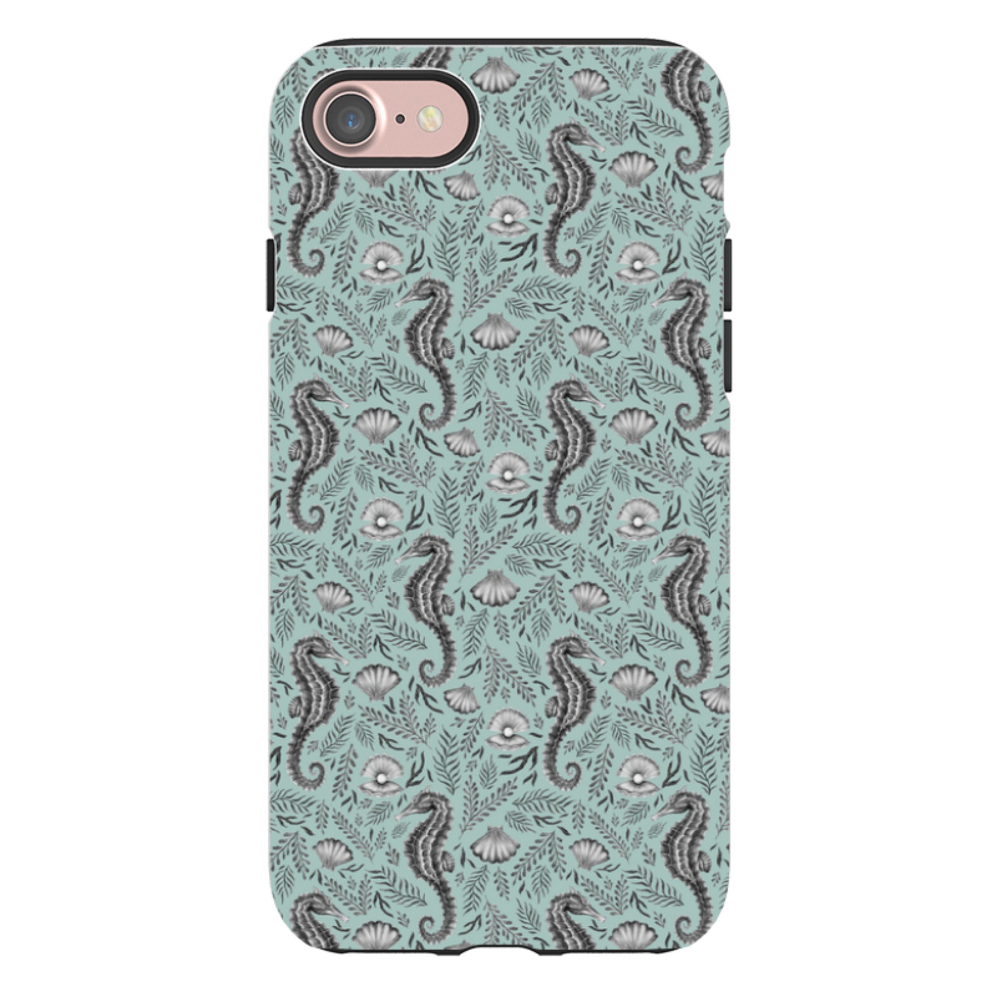 iPhone Tough Case - Seahorse Seafoam By Catherine Rowe