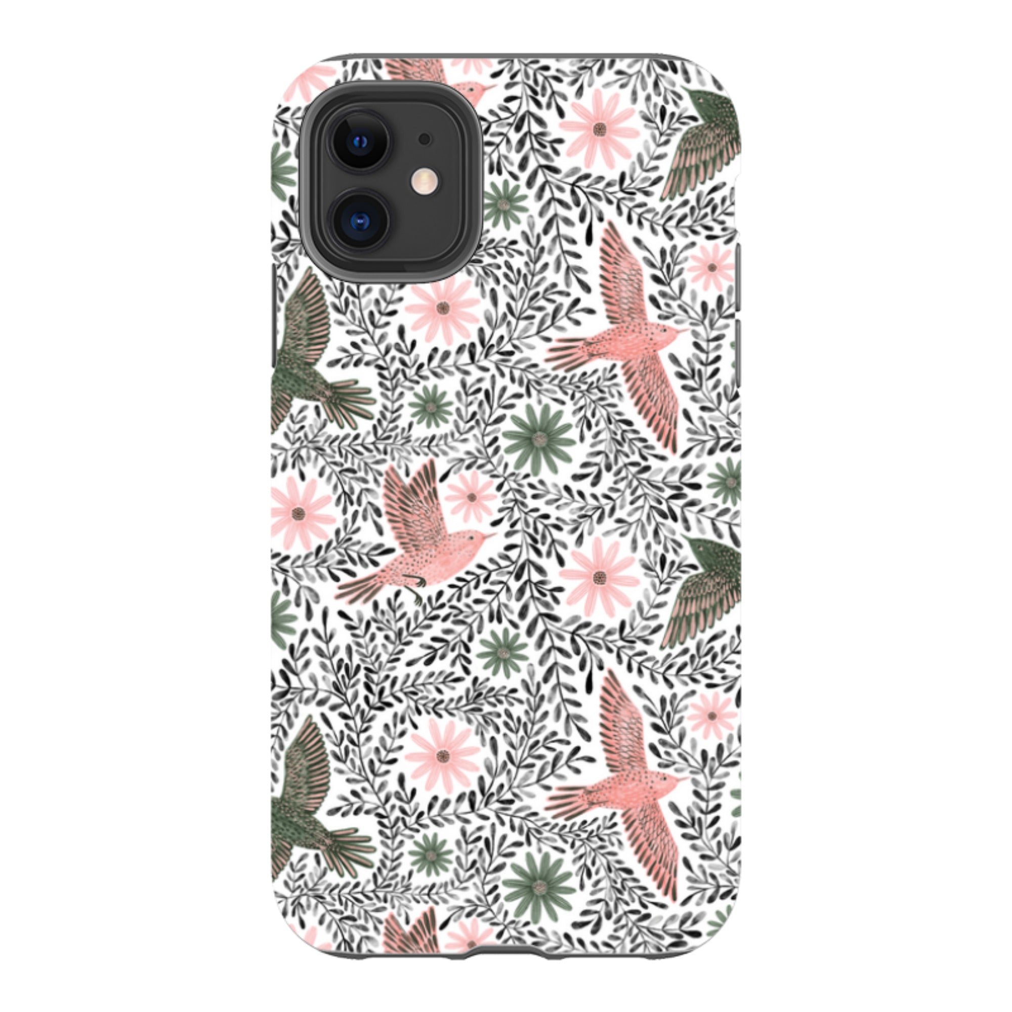 iPhone Tough Case - Bird Pattern Black By Lee Foster Wilson