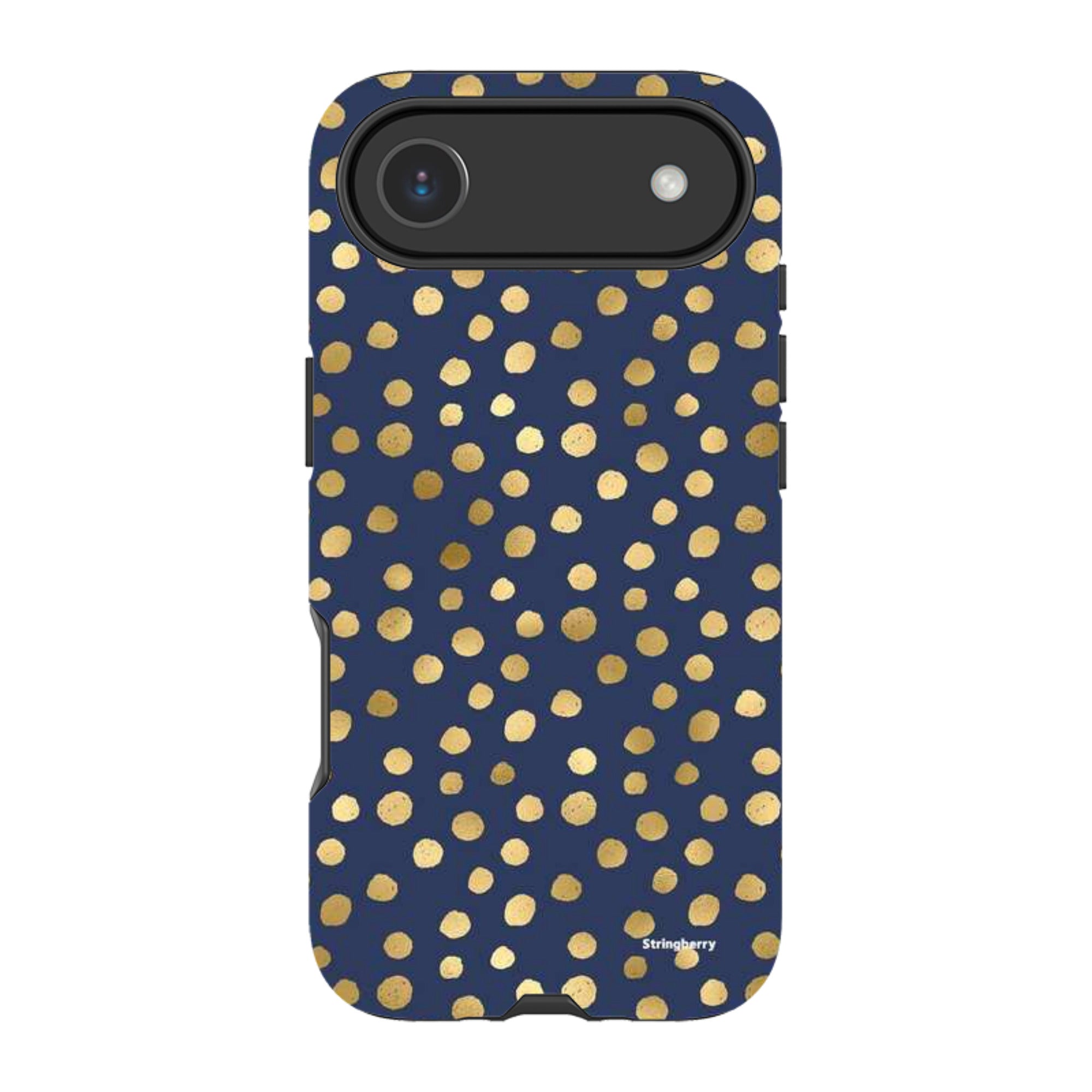 iPhone Tough Case - Navy Polka