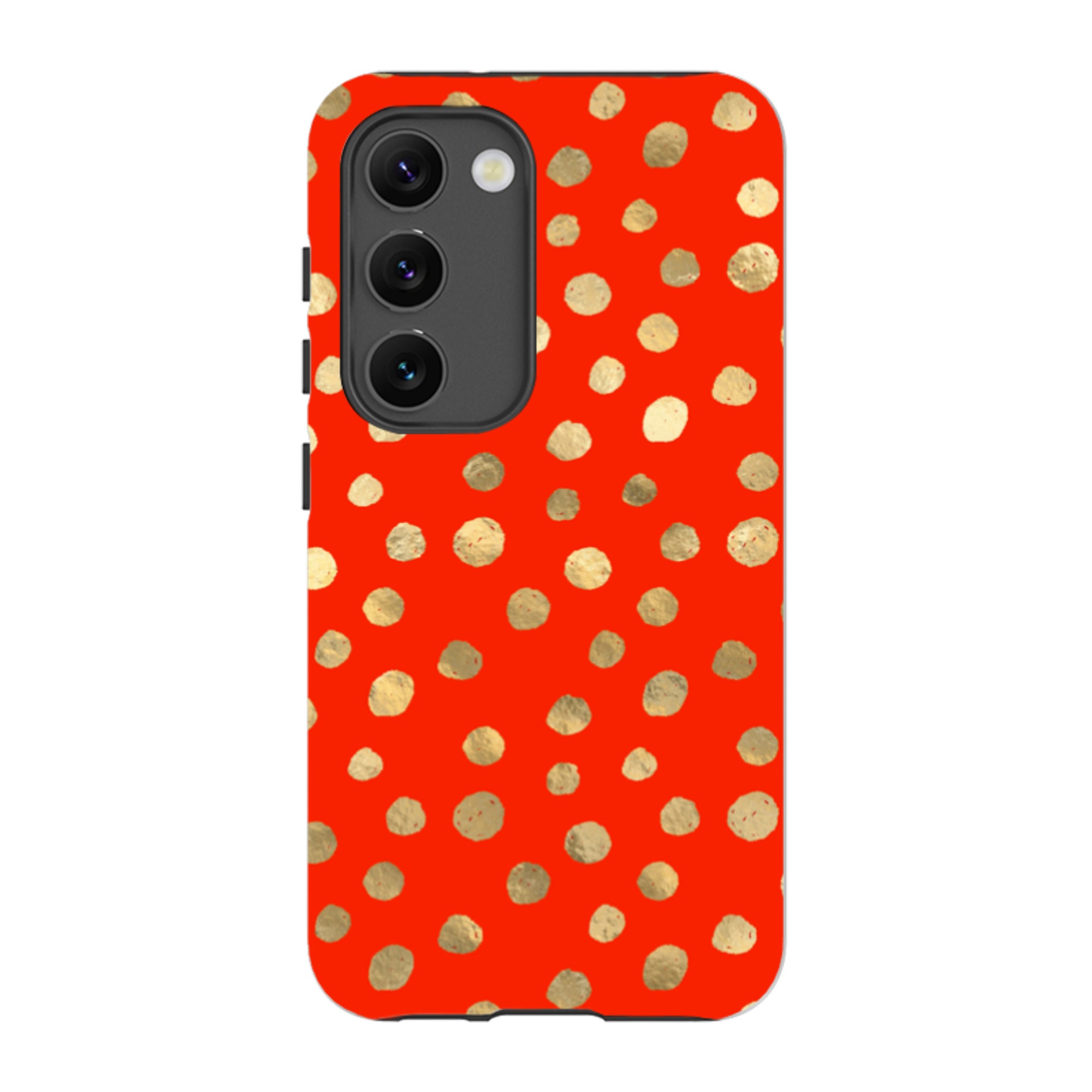 Samsung Tough Case - Red and Golden Dots