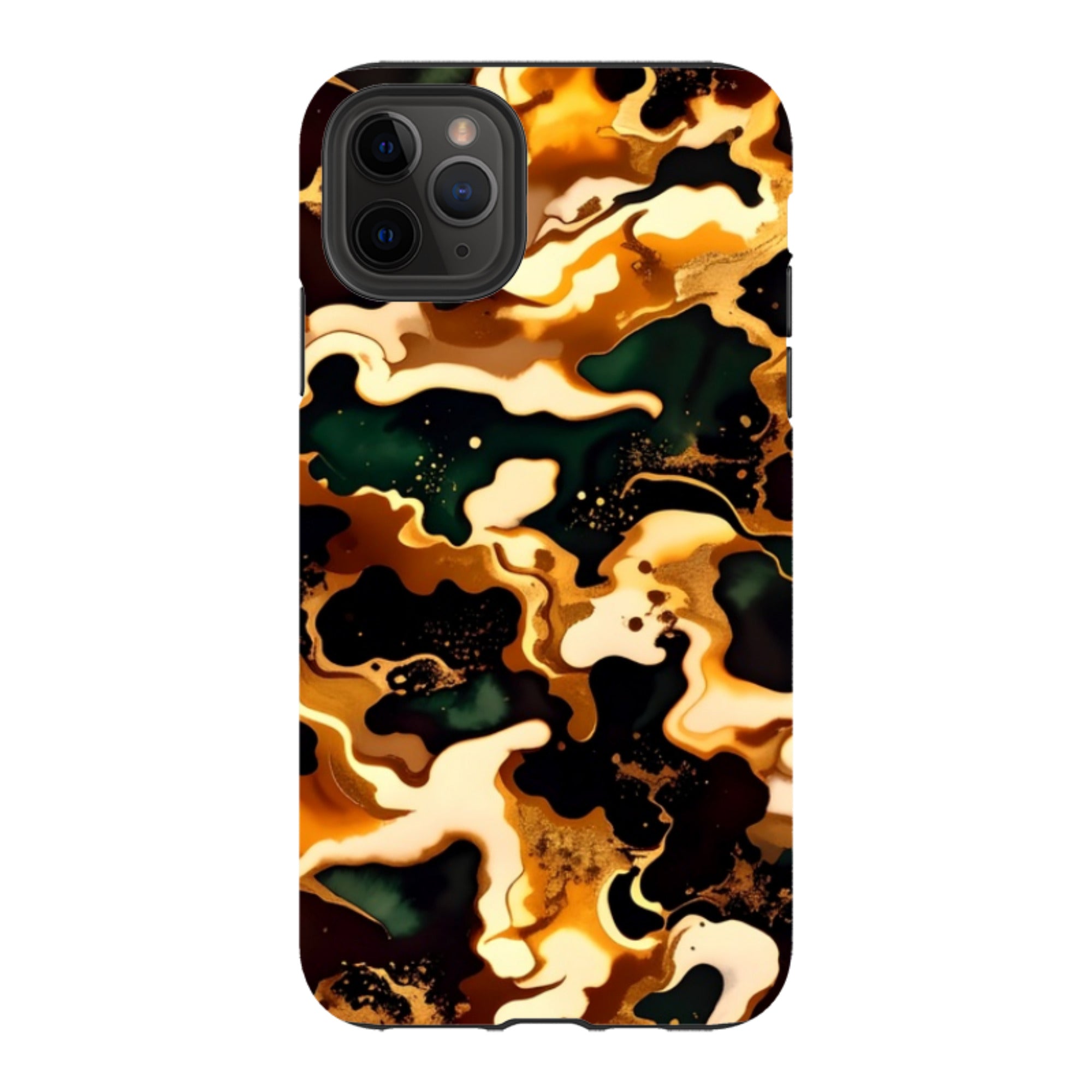 iPhone Tough Case - Green Fire Marble