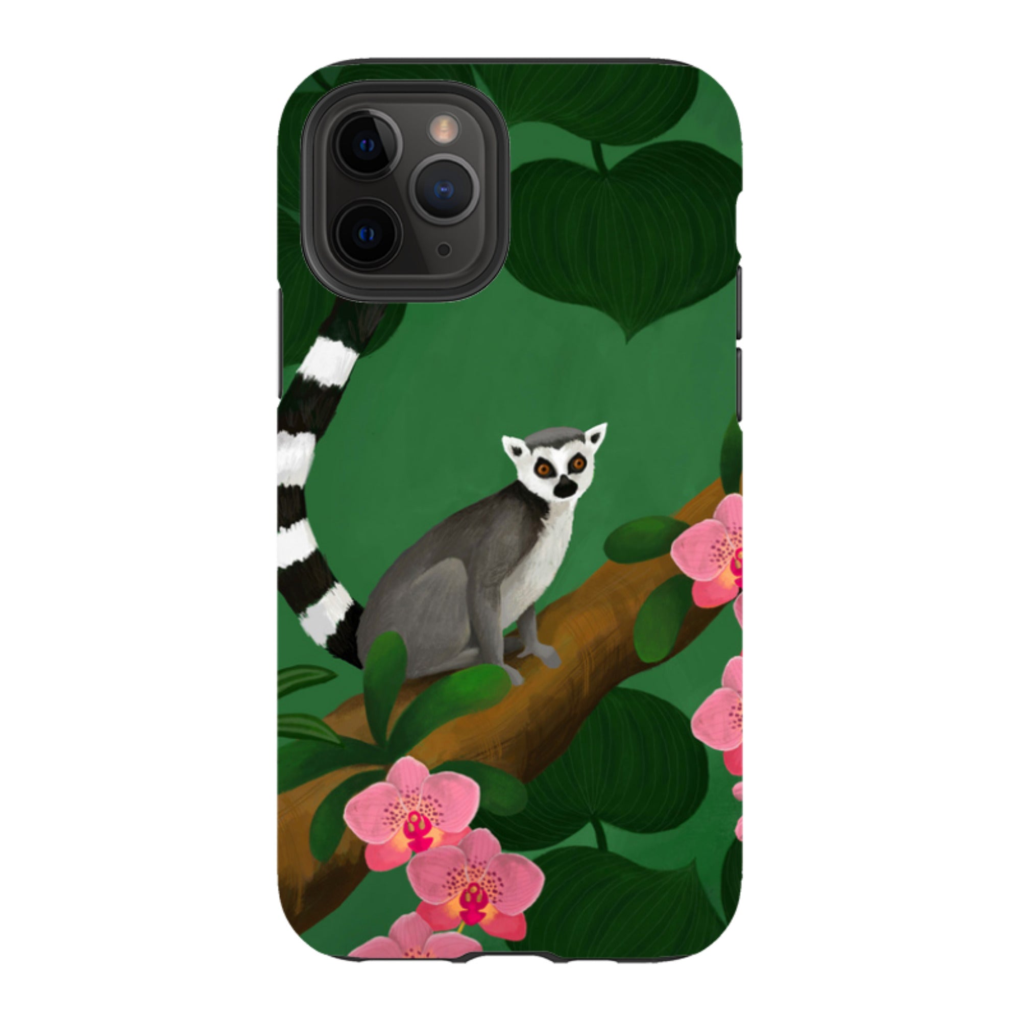 iPhone Tough Case - Lemur And Orchids By Bex Parkin