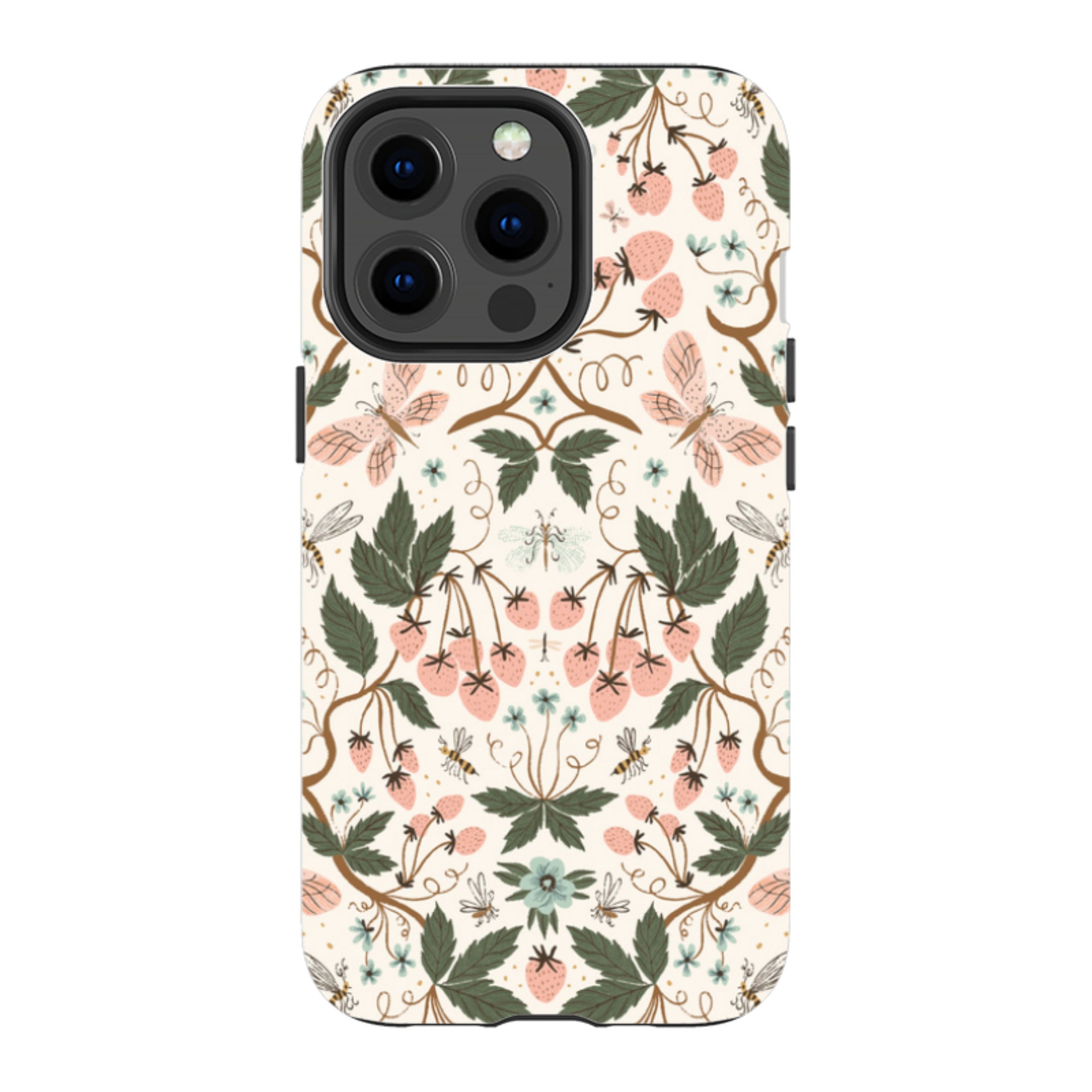 iPhone Tough Case - Bugs And Berries Pattern By Meghann Rader