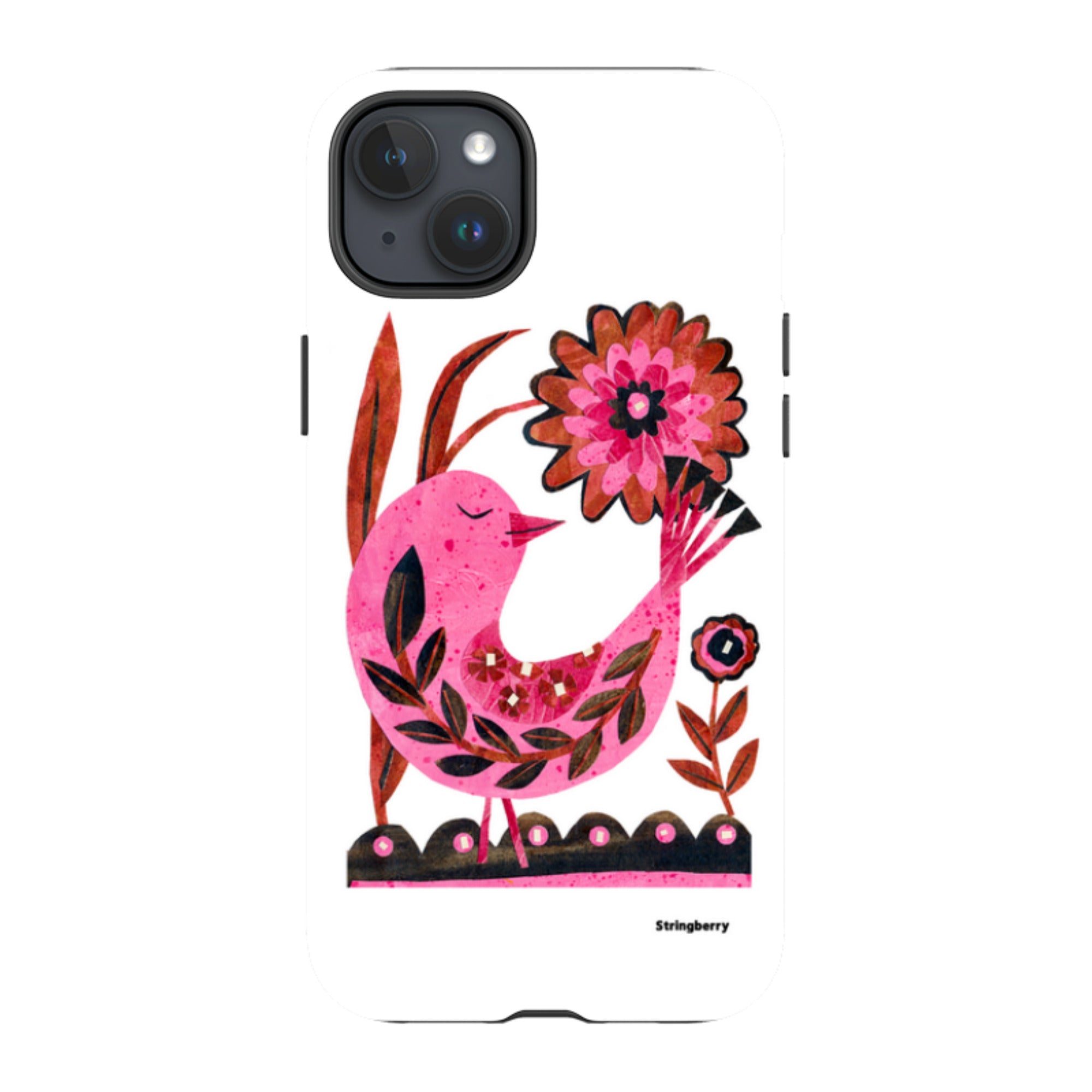 iPhone Tough Case - Folk Floral Bird By Tracey English