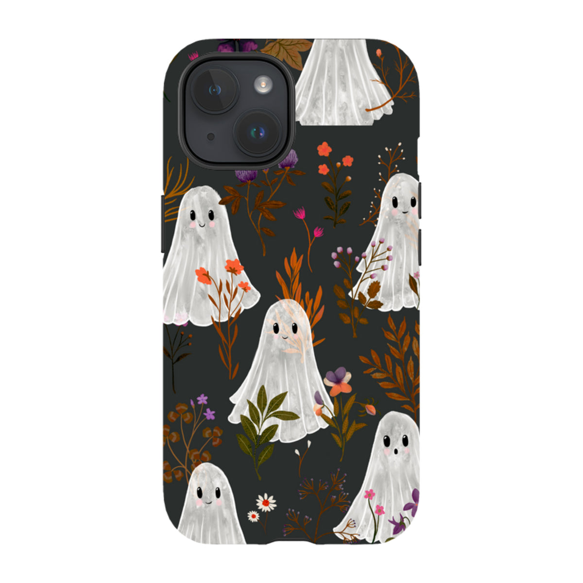 iPhone Tough Case - Ghost in the Garden - Charcoal By Katherine Quinn