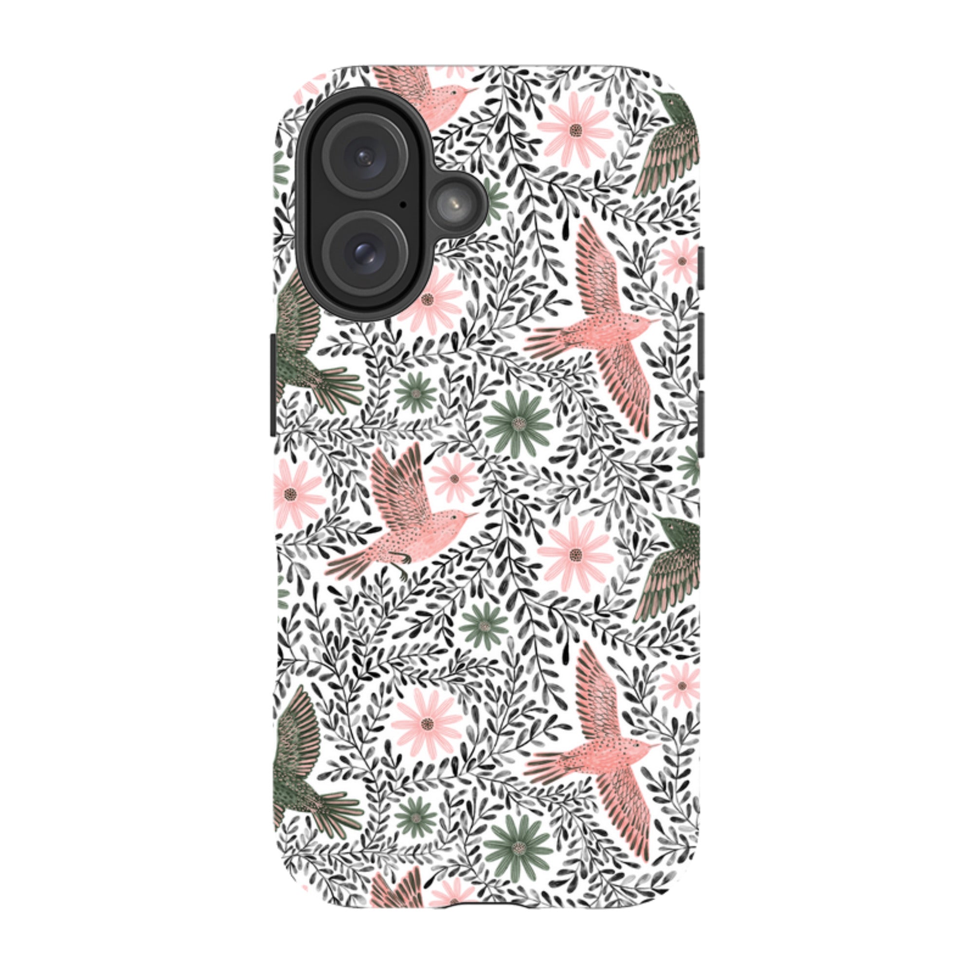 iPhone Tough Case - Bird Pattern Black By Lee Foster Wilson