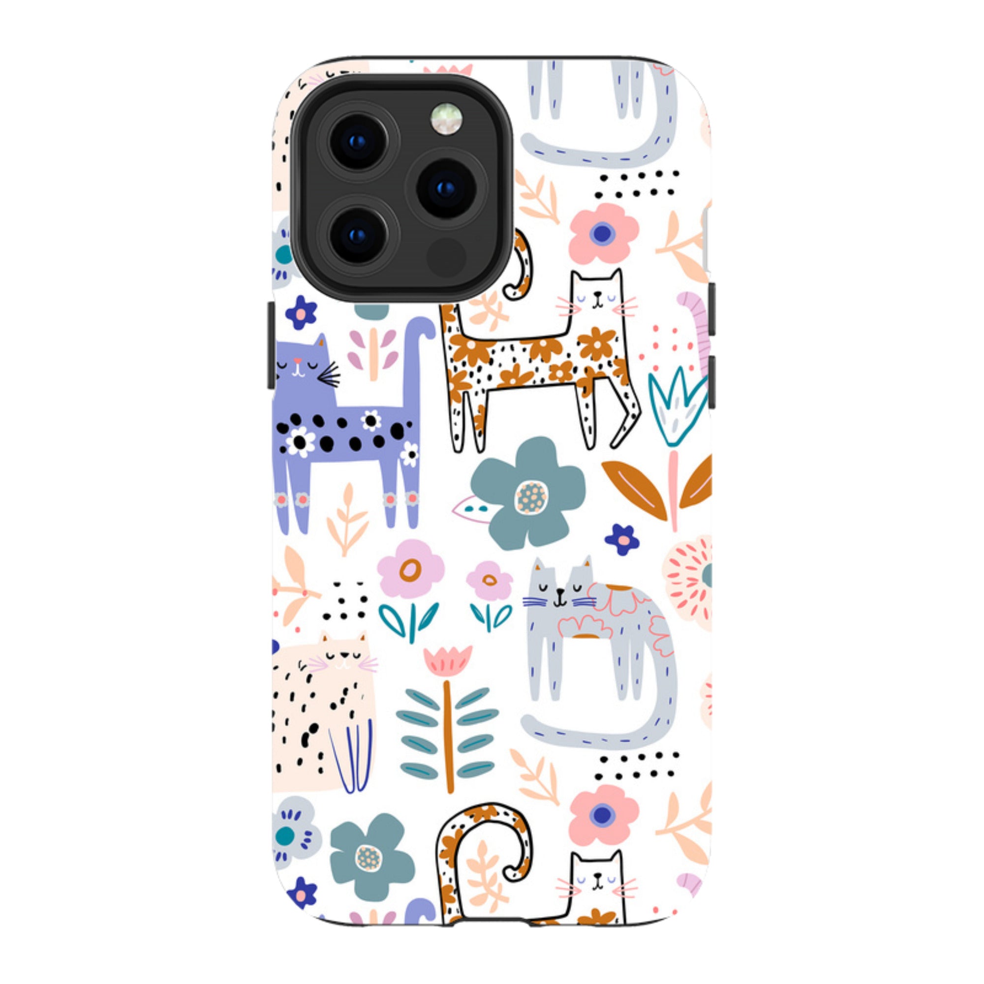 iPhone Tough Case - Floral Cats