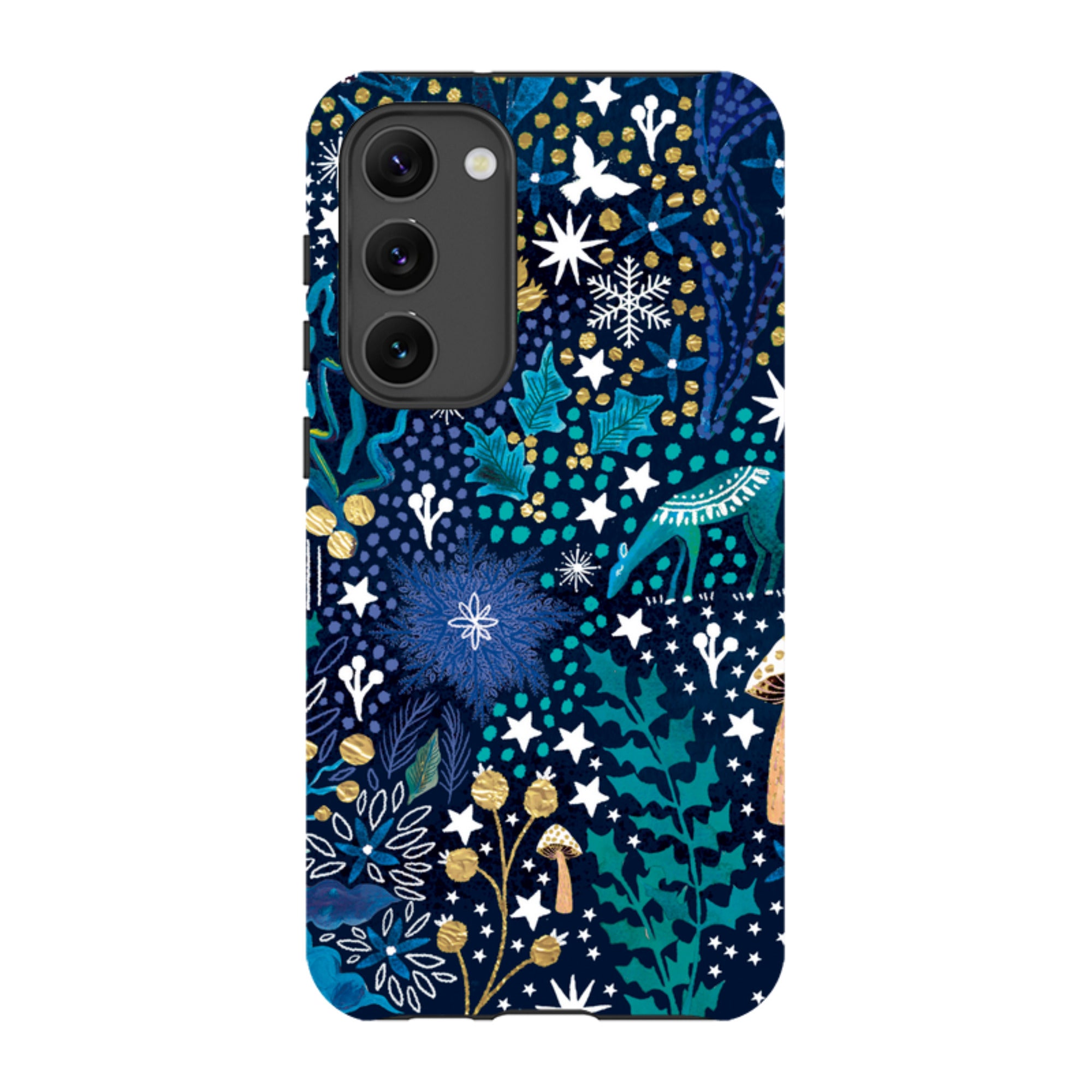 Samsung Tough Case - Winter Flowers Teal By Emma Frances Grant