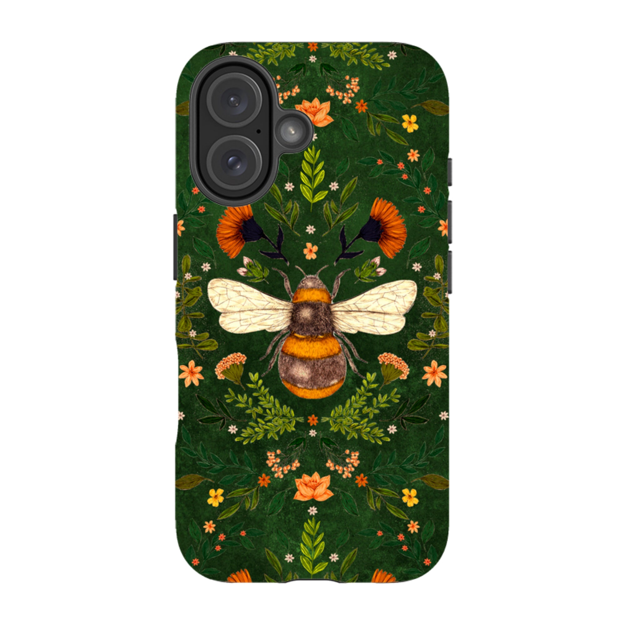 iPhone Tough Case - Botanical Bee Green By Jade Mosinski