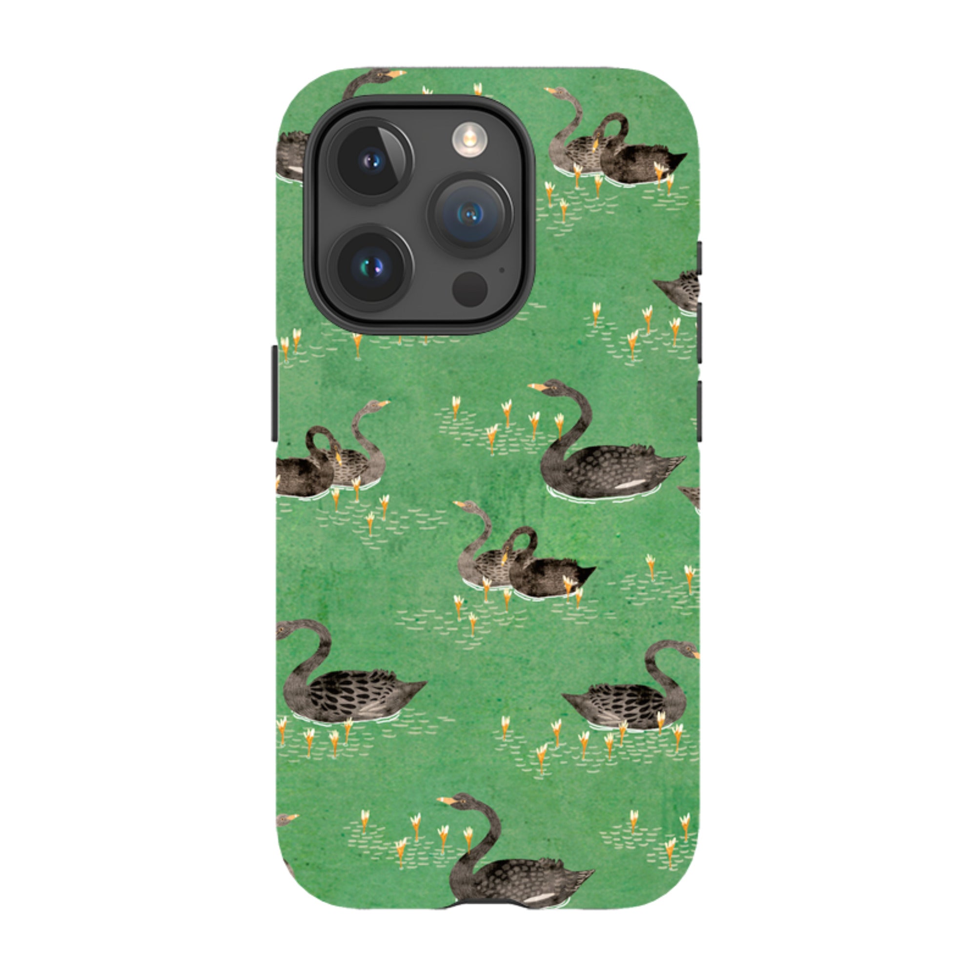 iPhone MagSafe Tough Case - Swans Green By Katherine Quinn